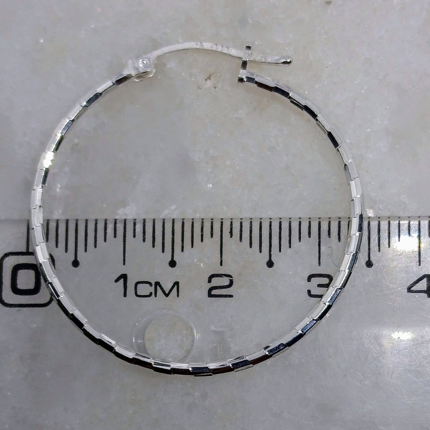 Aros - Argollas Texturizada 30 mm - Plata925.