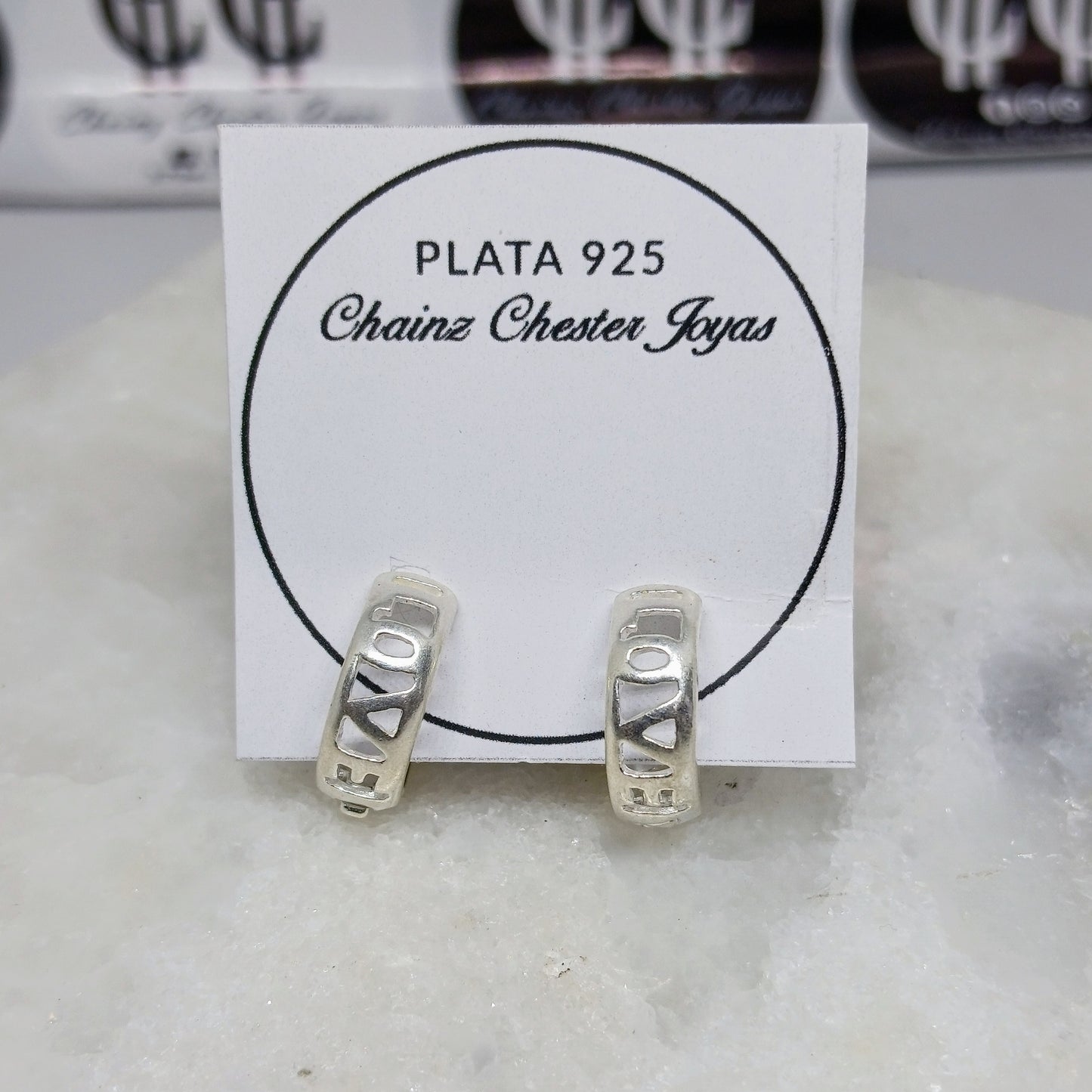 Aros - Argollas LOVE 12 mm - Plata925.