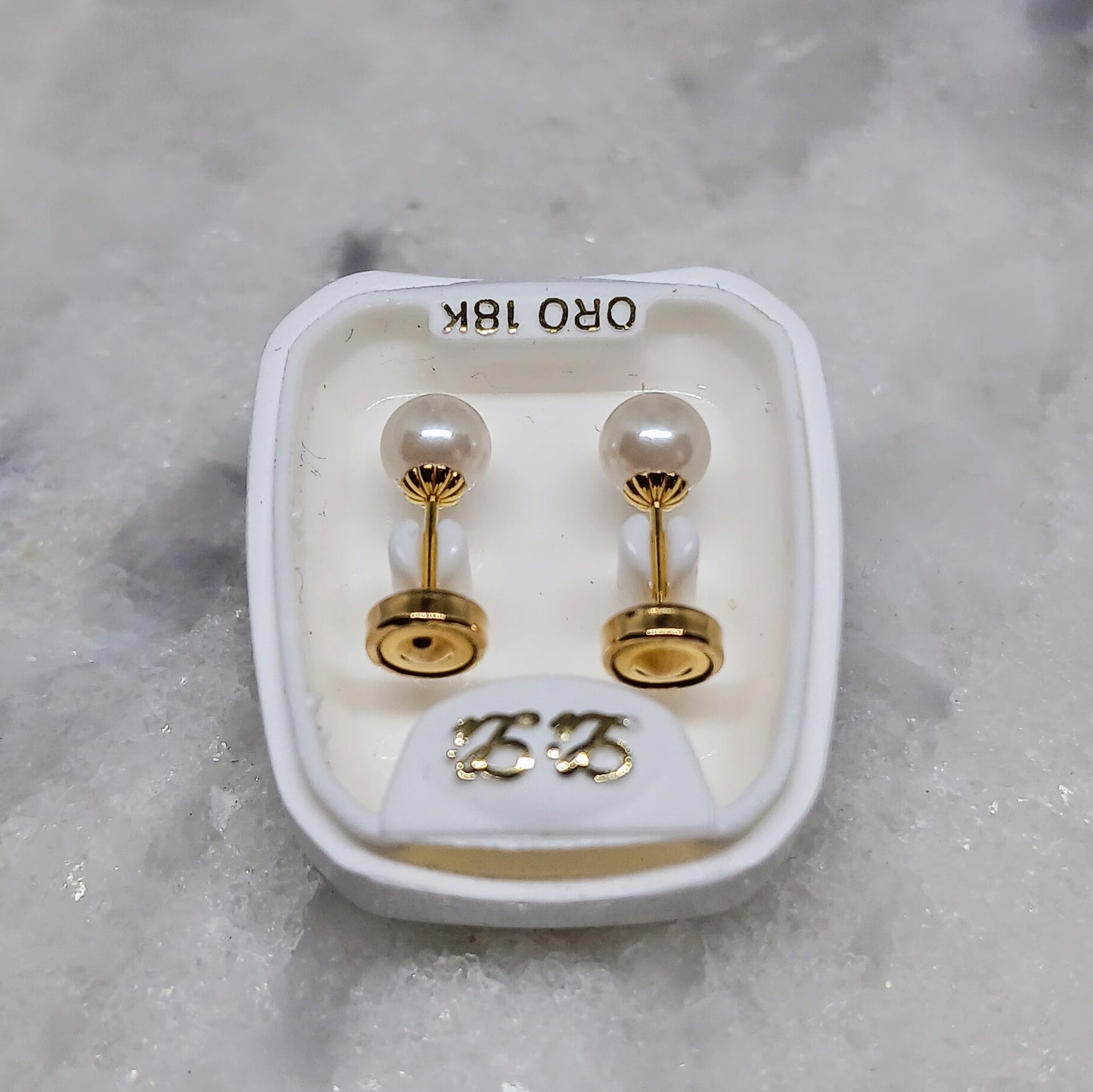 Aros - Abridores Perla 5 mm - Oro 18Kts