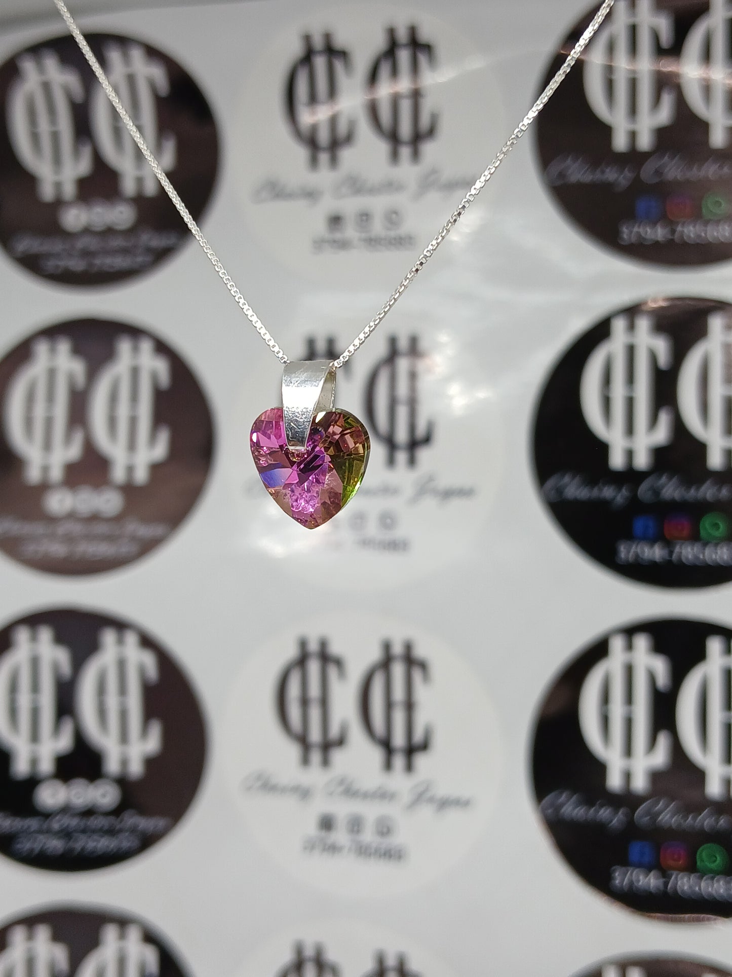 Collar - Swarovski (fucsia) - Plata925 - Dama.
