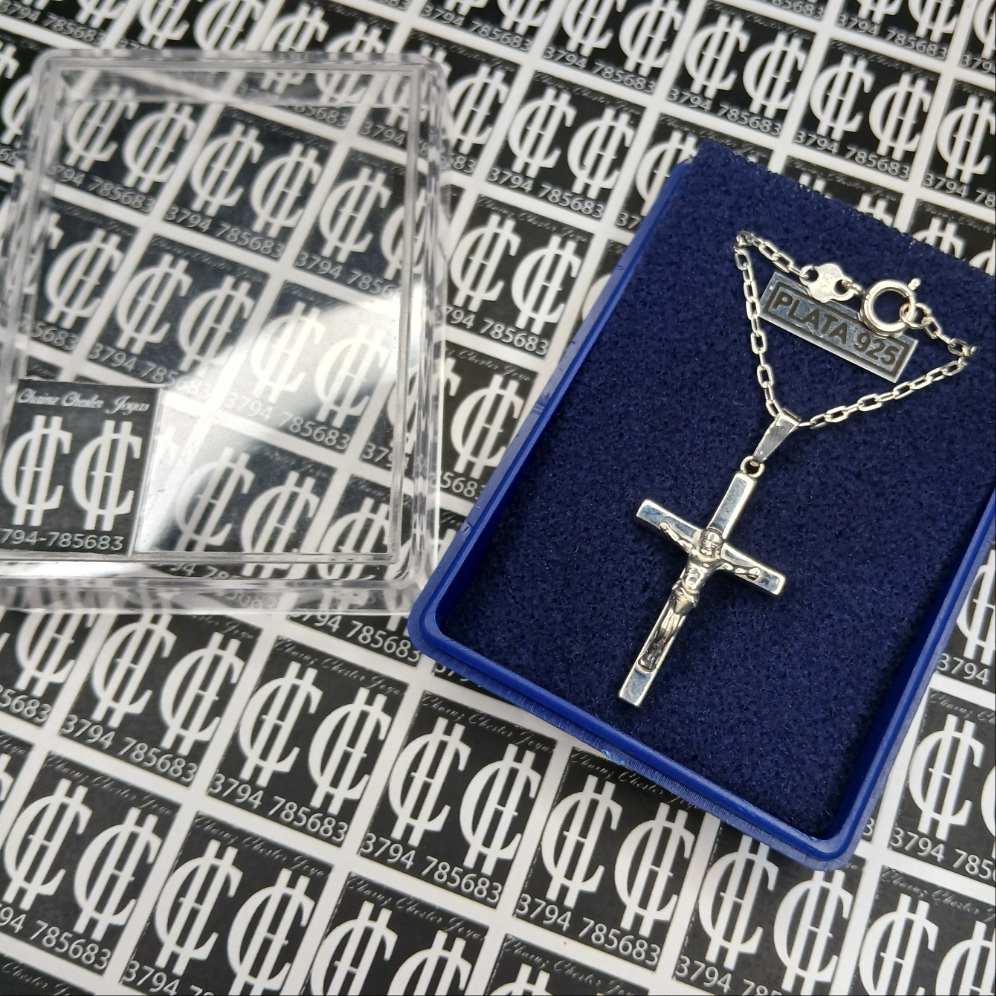 Collar - Mini Forcet x 60 cms - Cruz - Plata925 - Caballero.