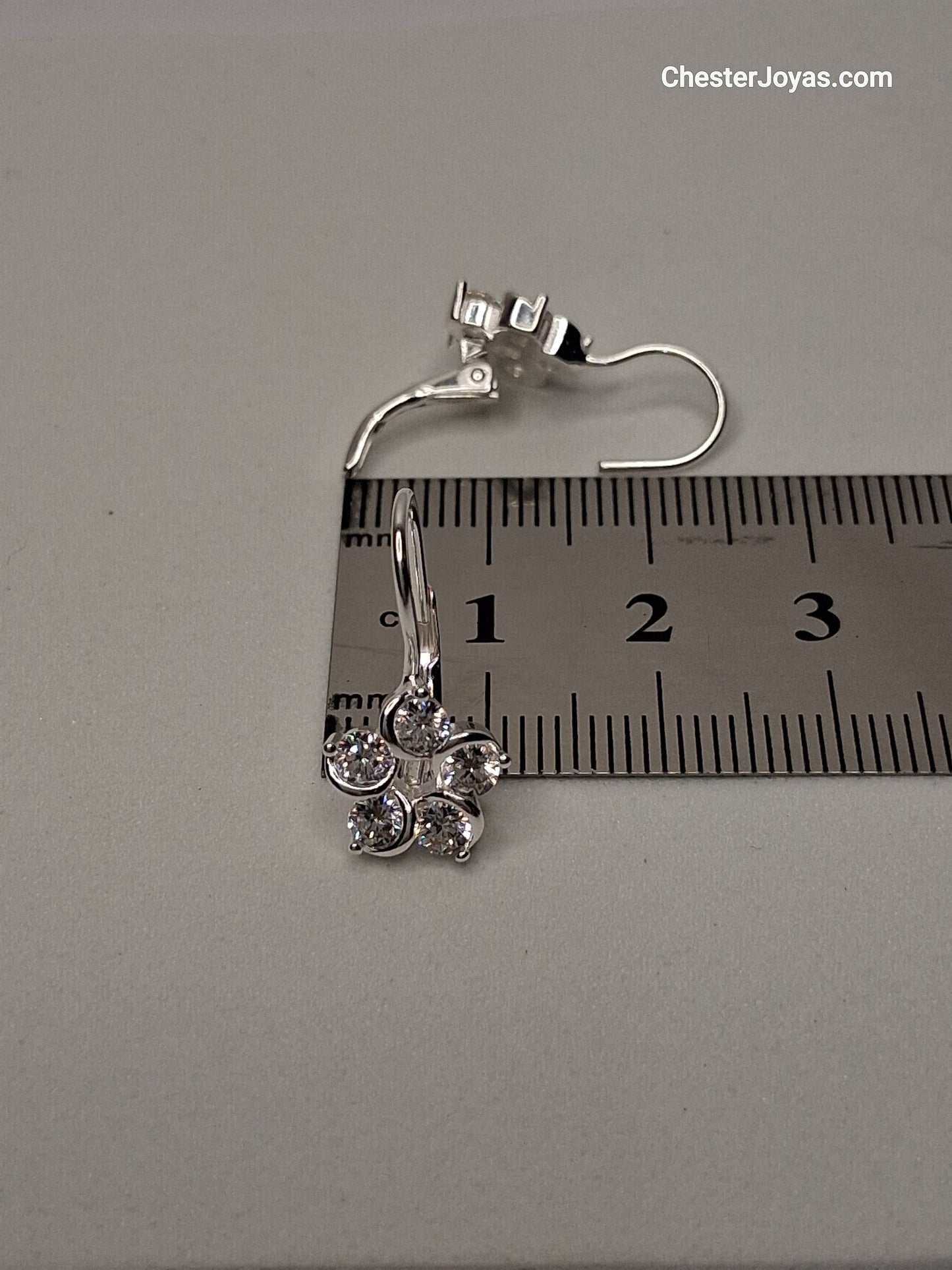 Aros - Brisura Flor Blanco - Plata925 - Dama