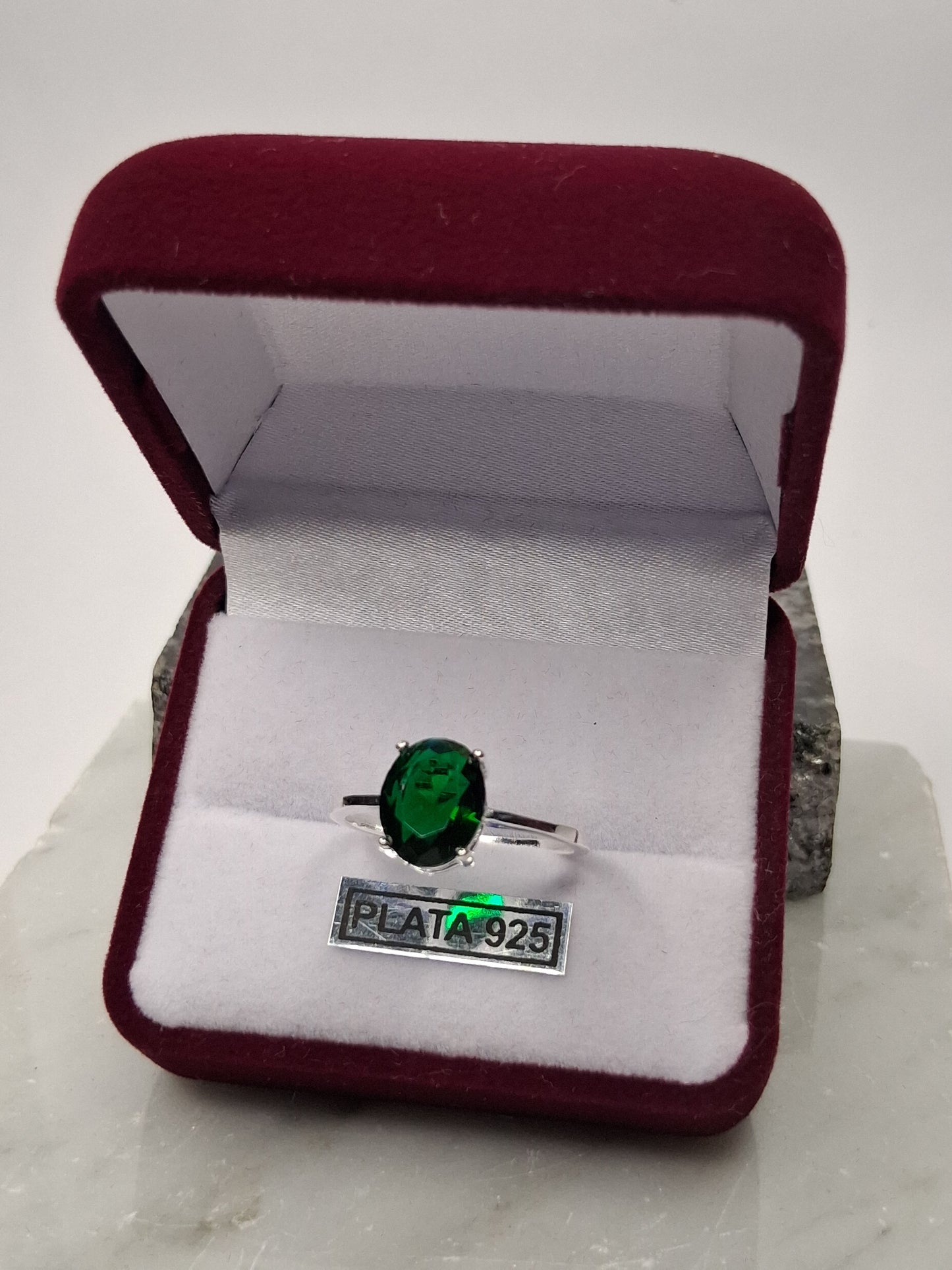 Anillo ESMERALDA - Medida 20 - Plata925 - Dama.
