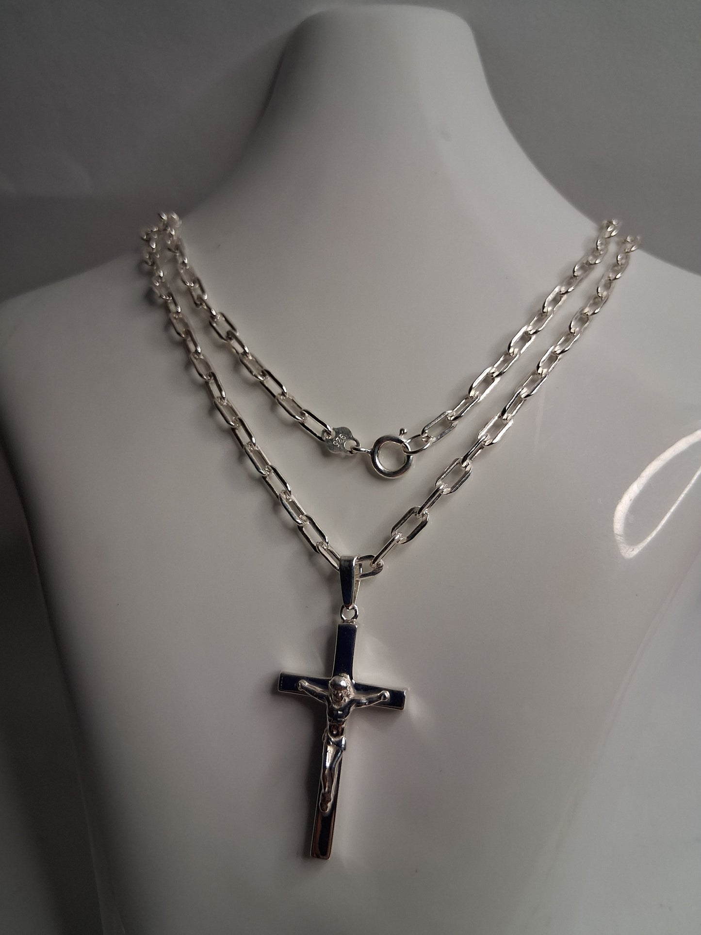 Collar - F-90 x 60 cms - Cruz - Plata925 - Caballero.