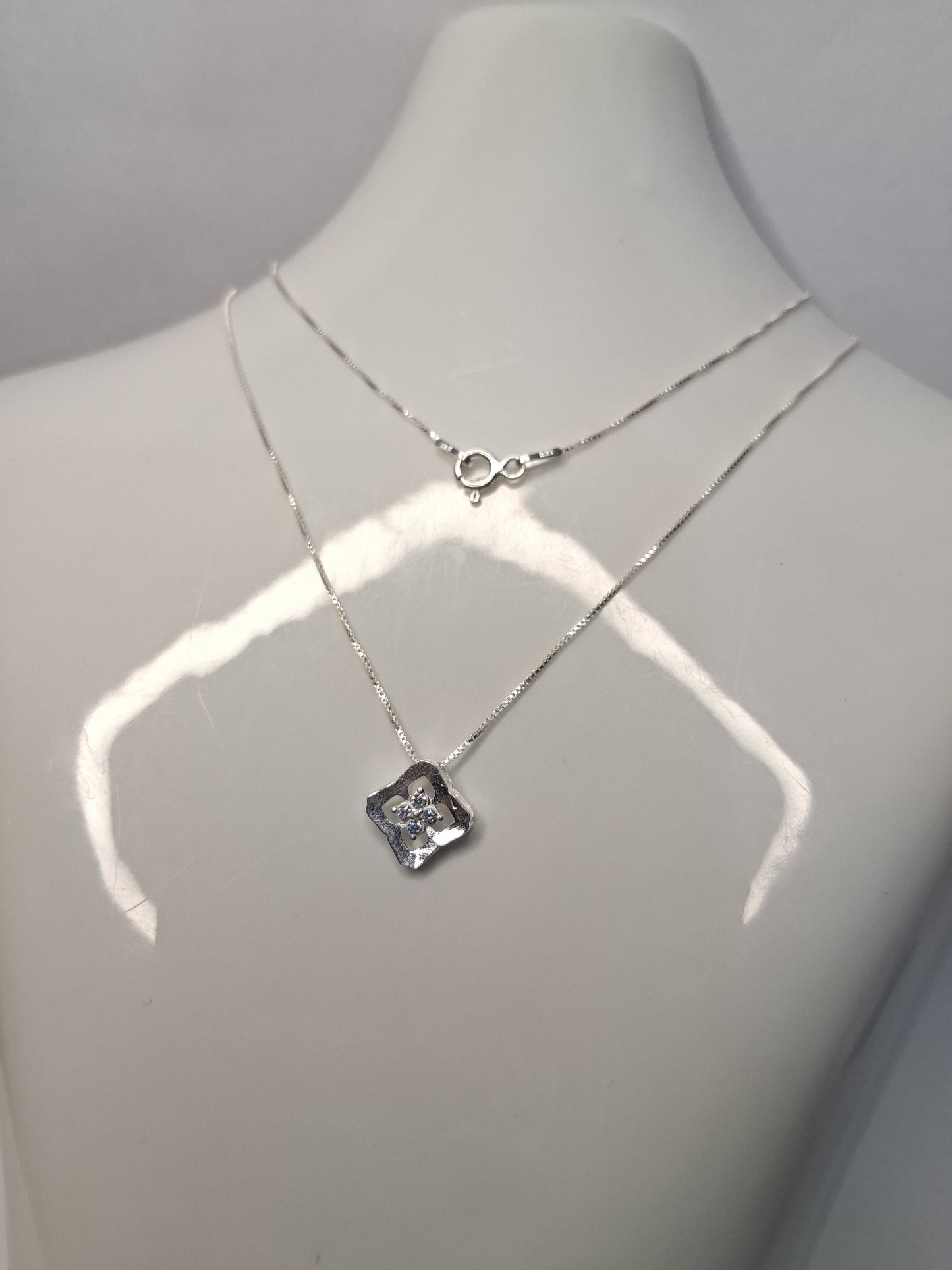 Collar - CUBE c/ Piedras Blancas - Plata925 - Dama.