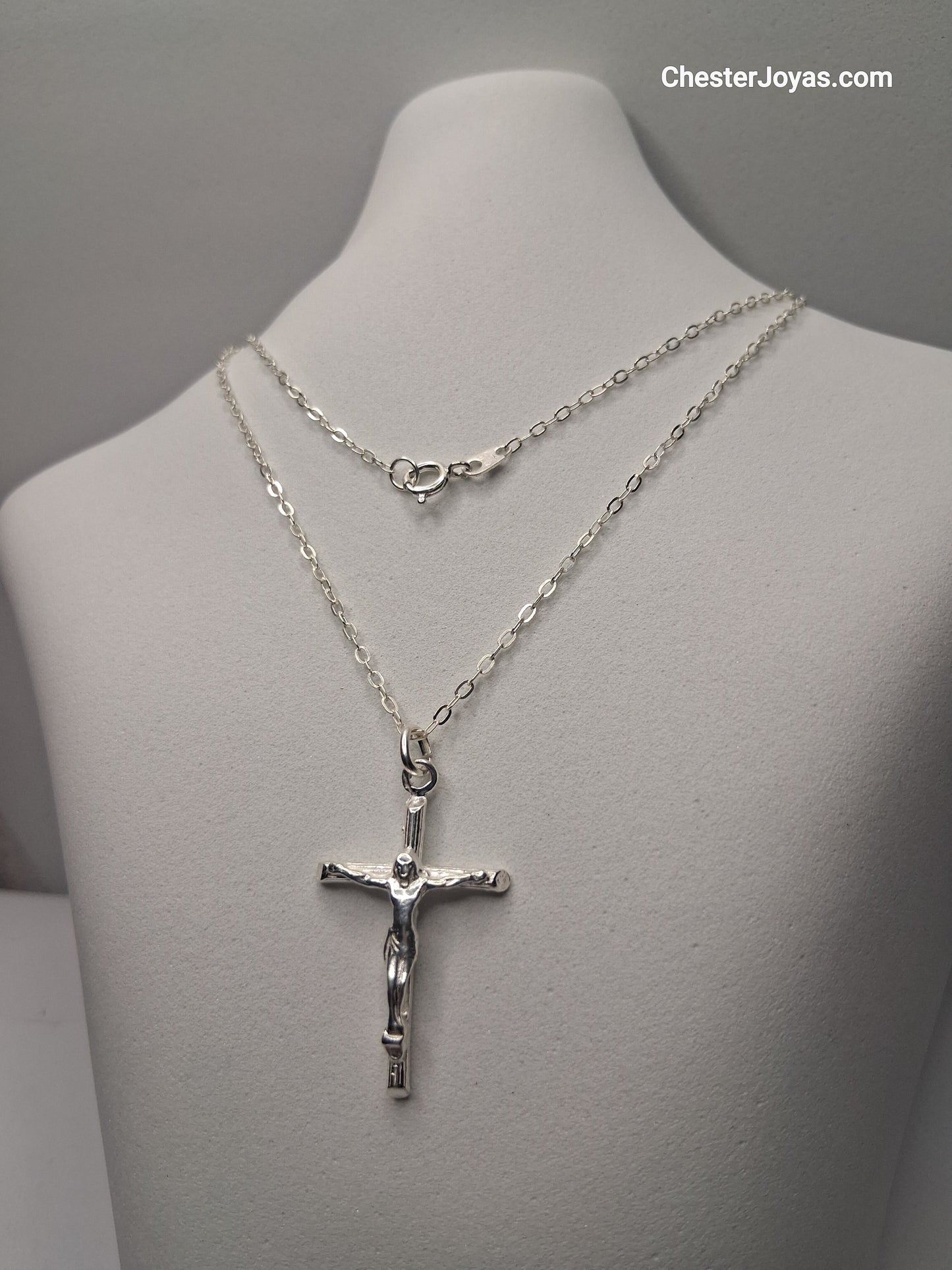 Collar - Mini Forcet x 50 cms - Cruz - Plata925 - Caballero.