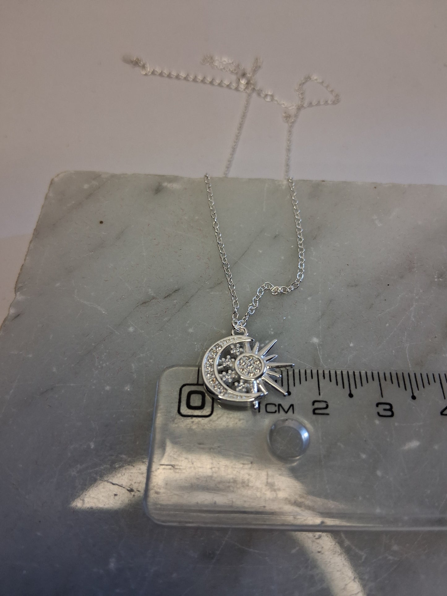 Collar - Colgante BAILEY Luna~Sol (Regulable) - Dama - Plata 925.