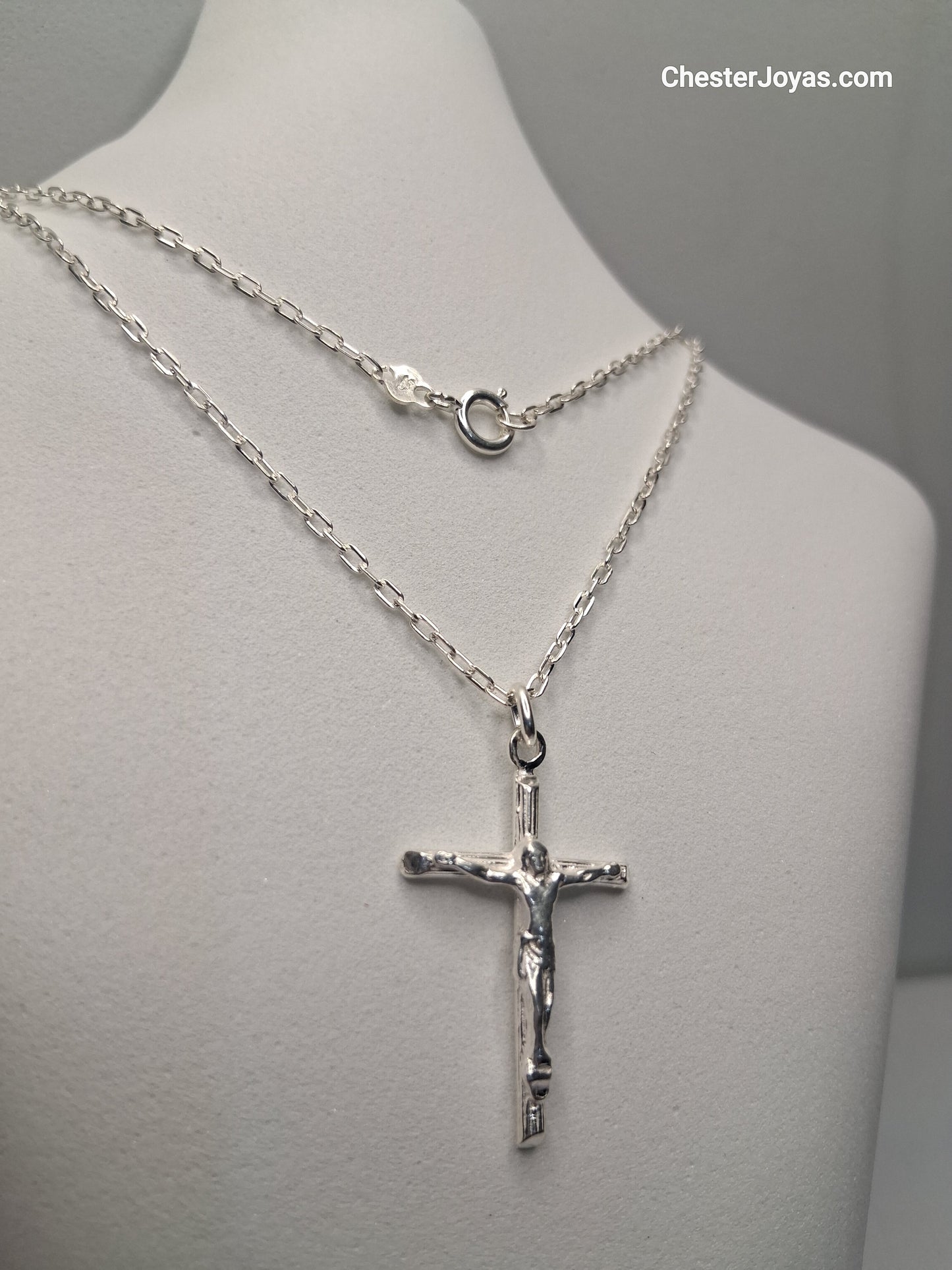 Collar - Mini Forcet x 60 cms - Cruz - Plata925 - Caballero.