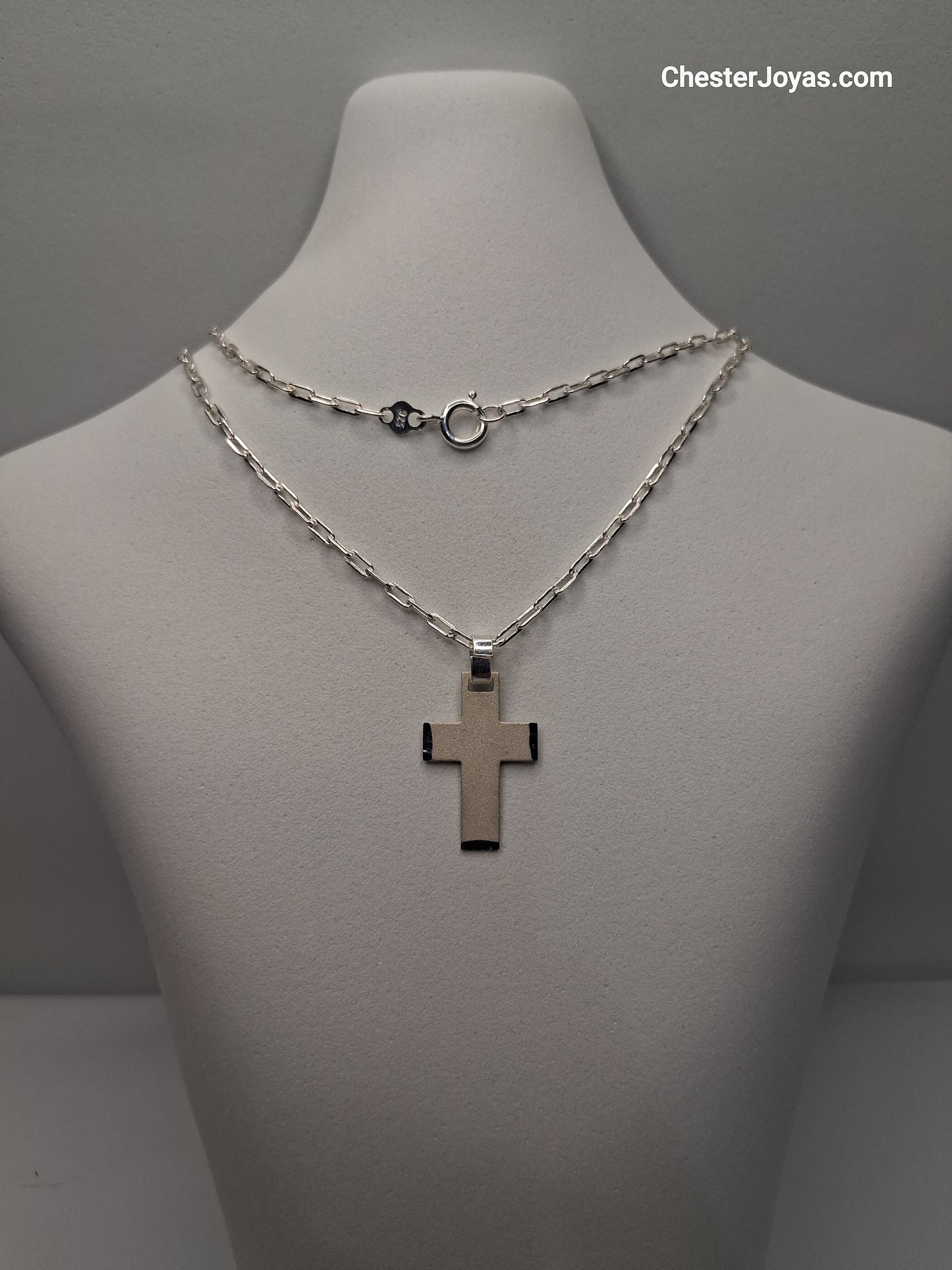 Collar - F-60 x 70 cms - Cruz Chata - Plata925 - Caballero.