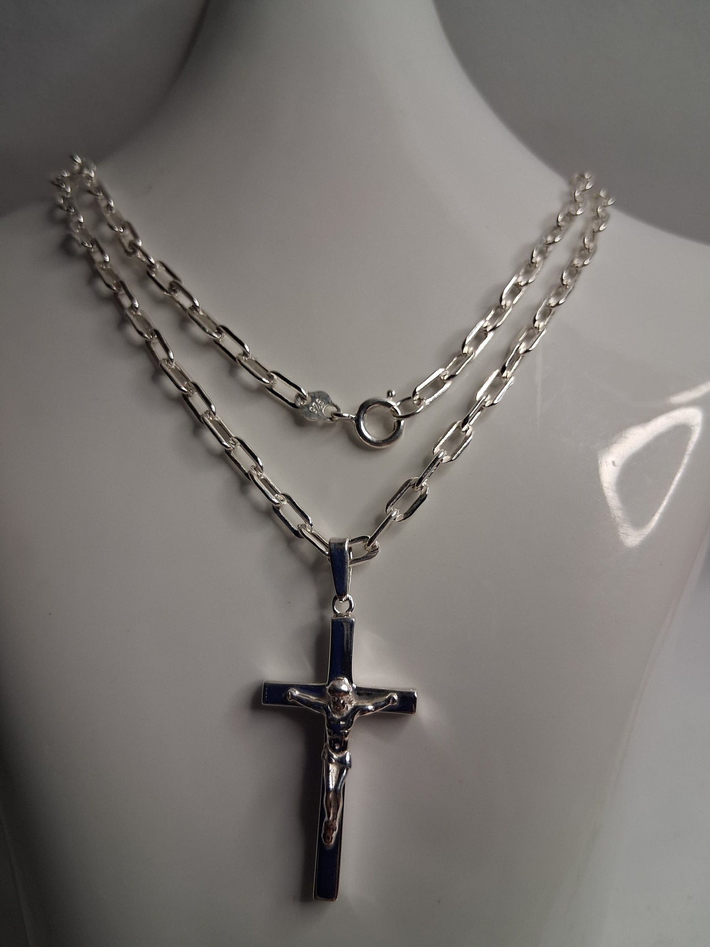 Collar - F-90 x 60 cms - Cruz - Plata925 - Caballero.