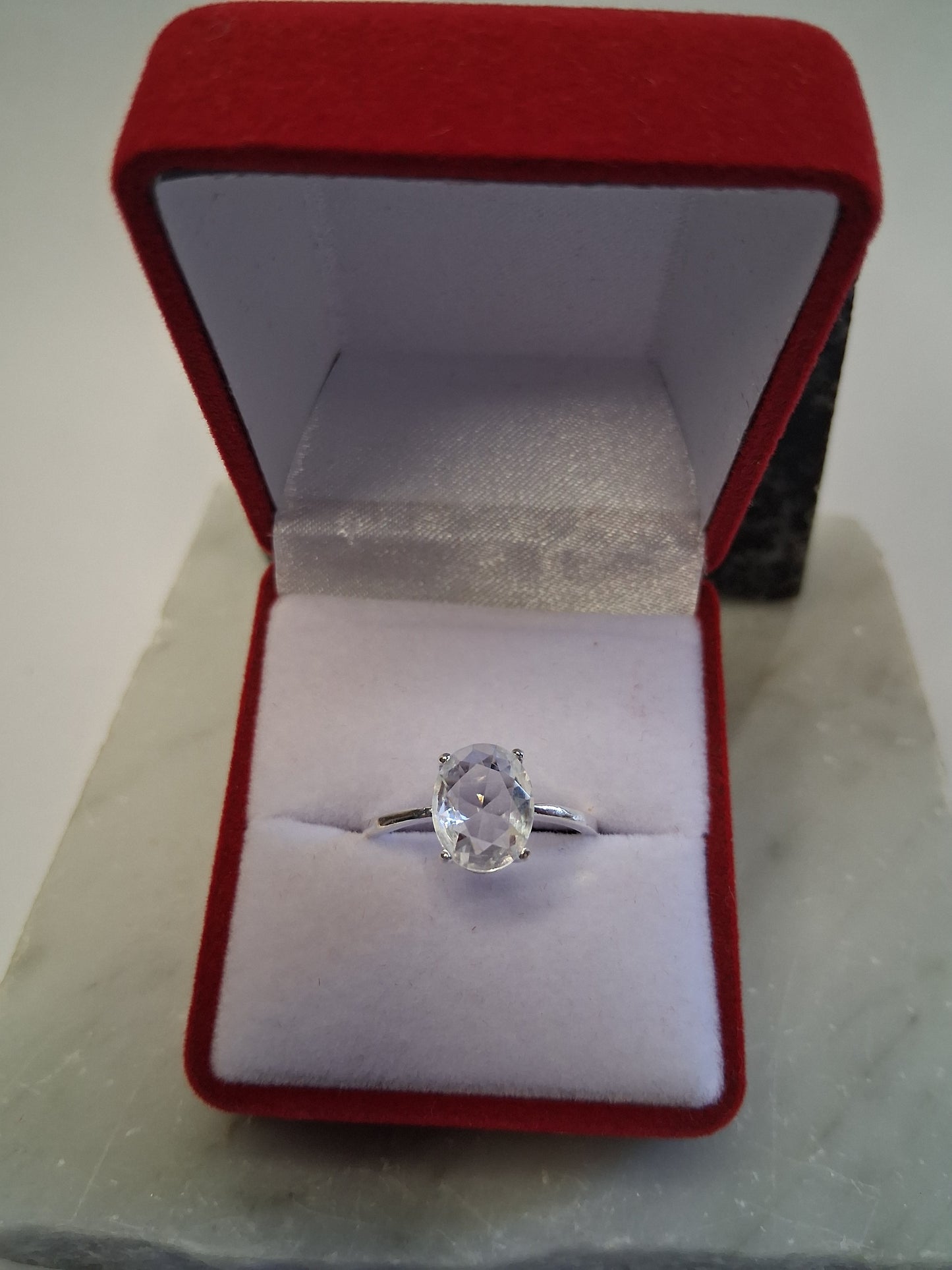 Anillo PIEDRA BLANCA - Medida 18 - Plata925 - Dama.