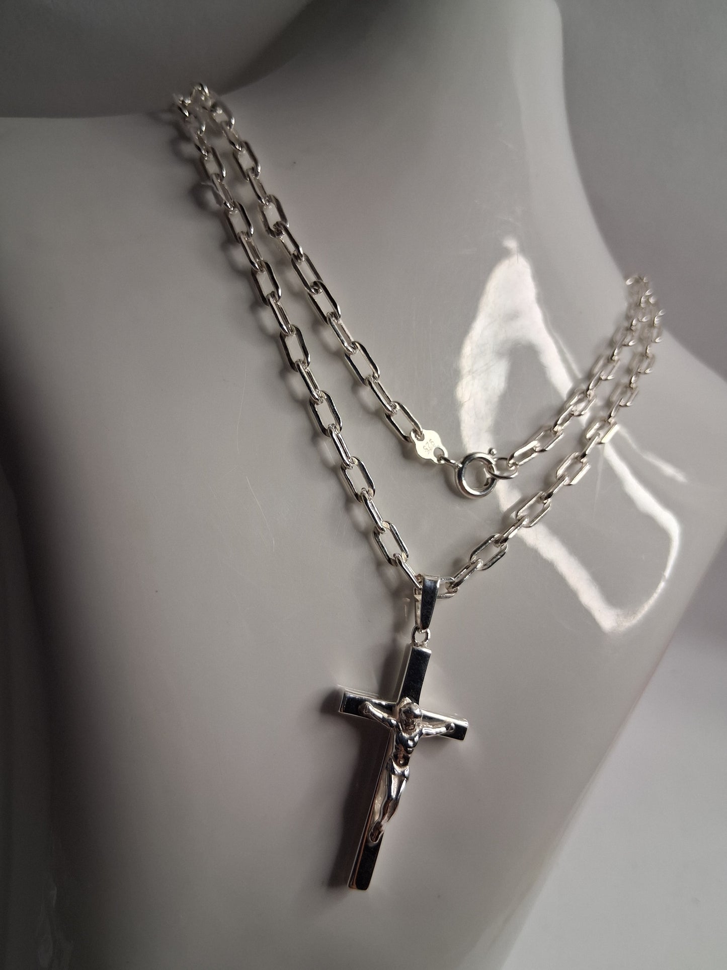 Collar - F-90 x 60 cms - Cruz - Plata925 - Caballero.