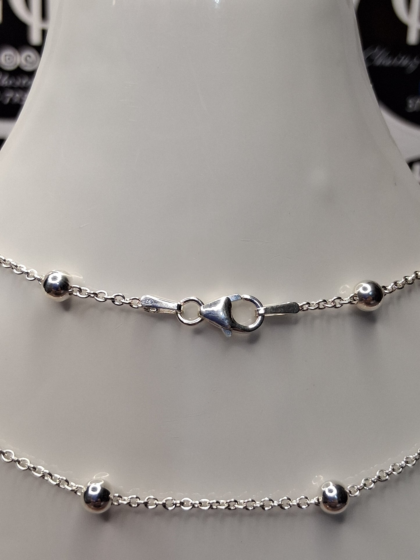 Collar - Cadena con Bolitas x 50 cm - Plata925.