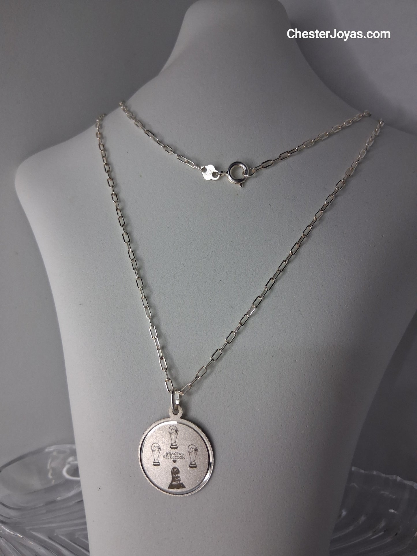 Collar - Forcet Mini x 60 cms - Las Malvinas son Argentinas - Plata925 - Caballero.