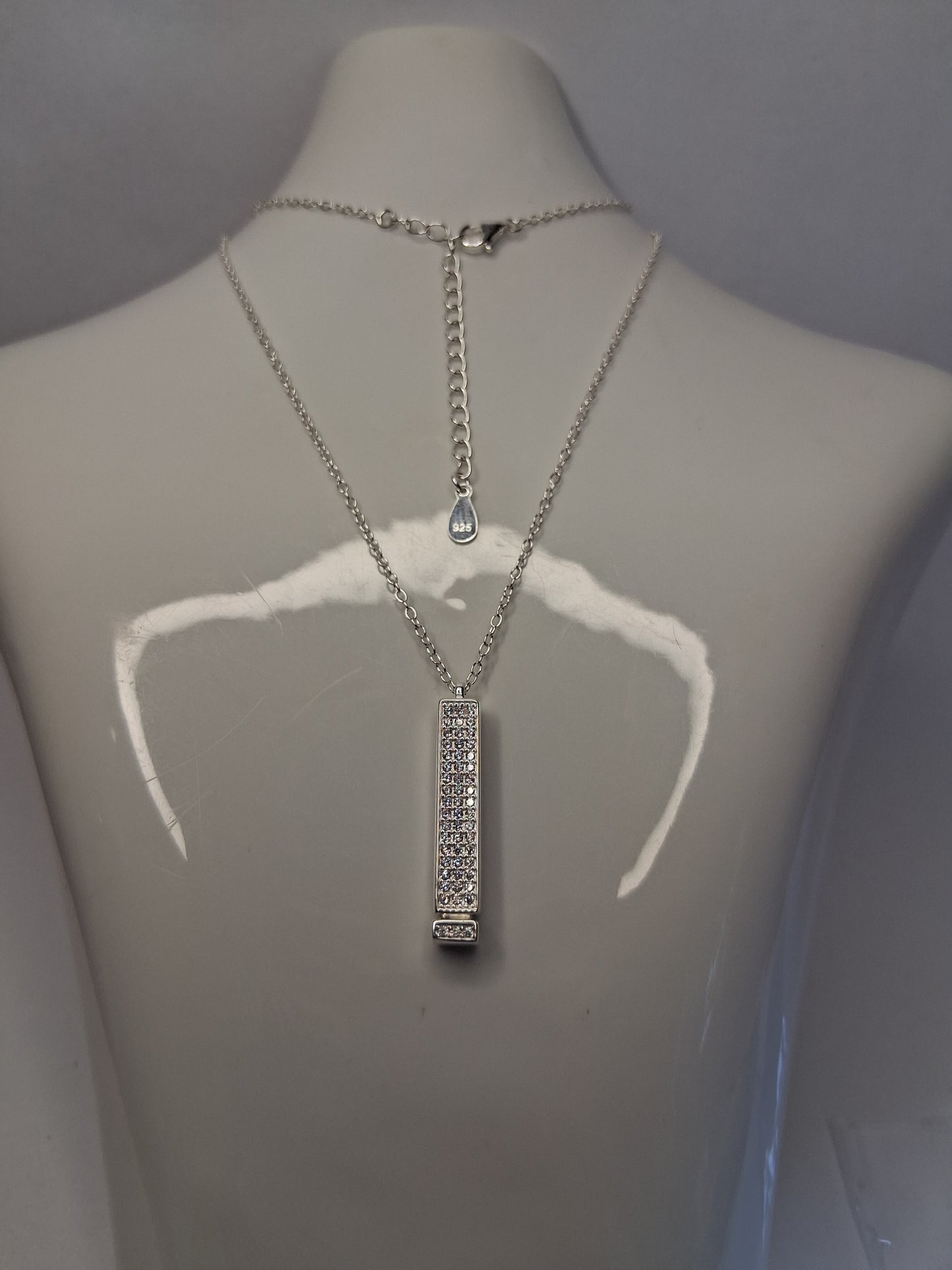 Collar - Colgante retráctil Tipo Cajon Dos Piesas (Regulable) - Plata925 - Dama.
