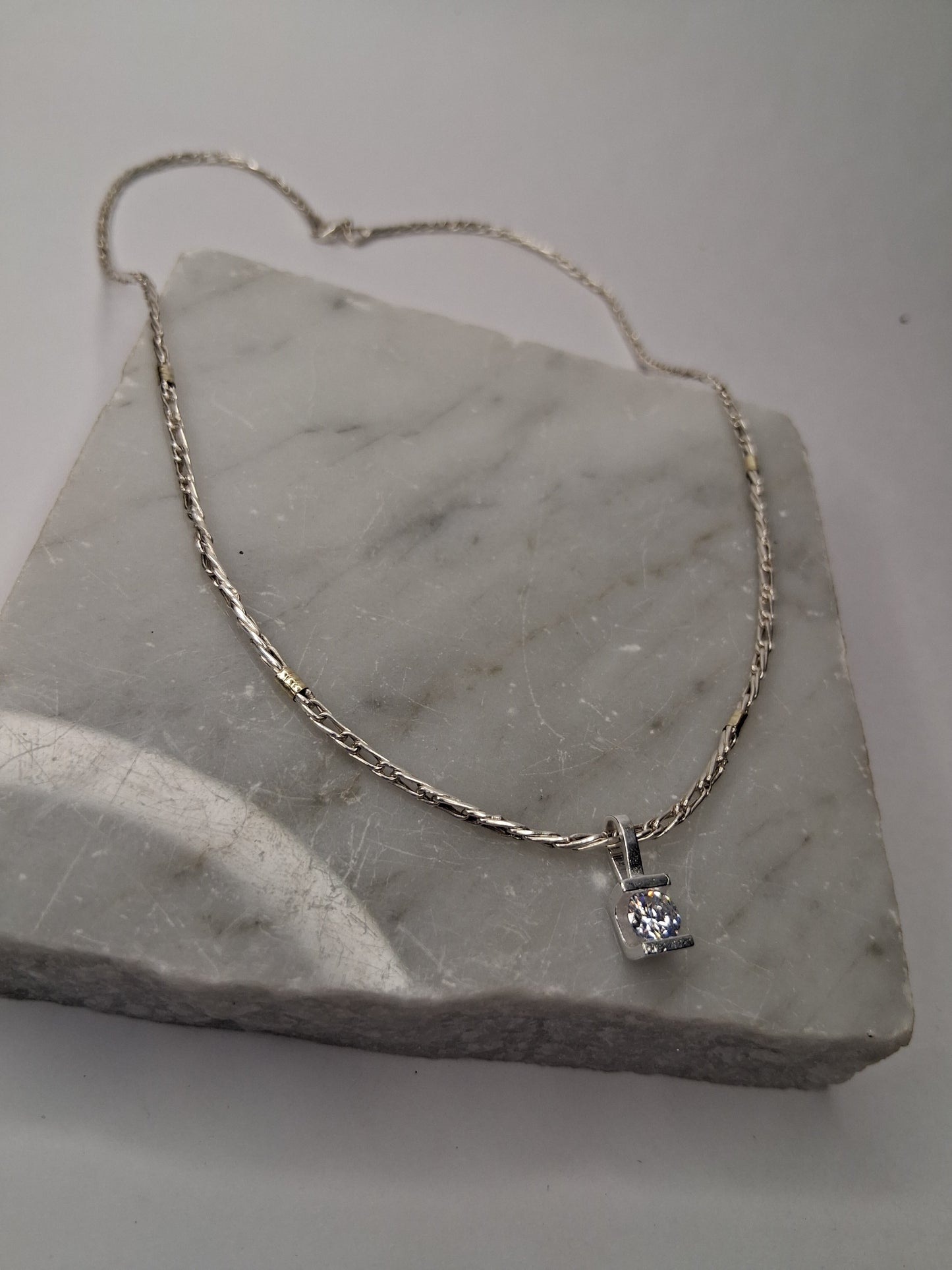 Collar - Plata y Oro - x 45 cms - dije Diana Plata925 - Dama.