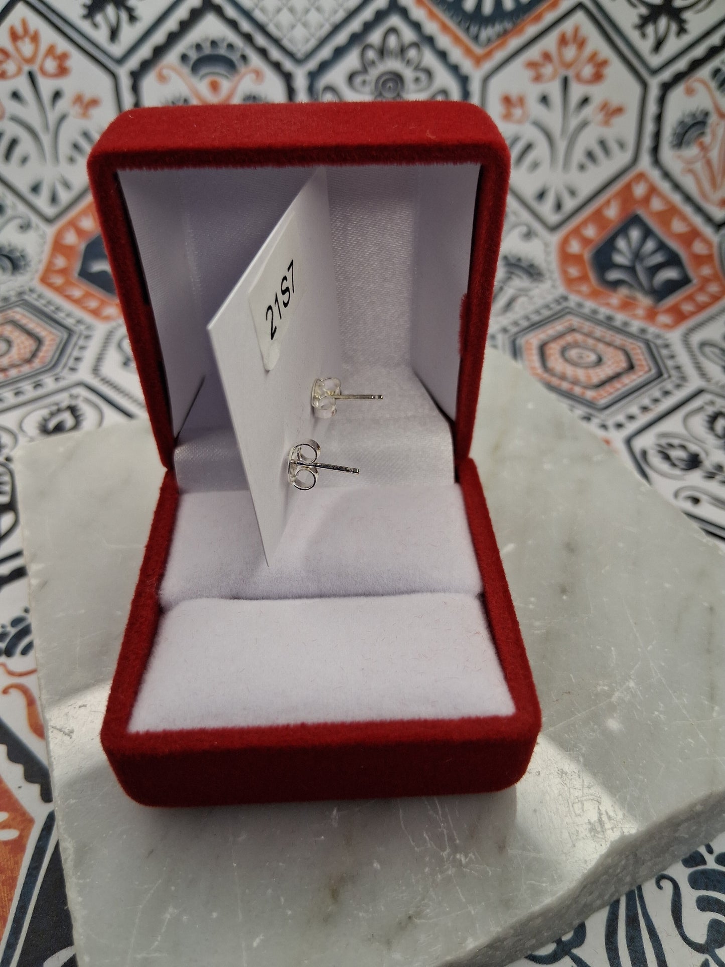 Aros - Pasantes (Flor) con Piedras Blancas - Plata925