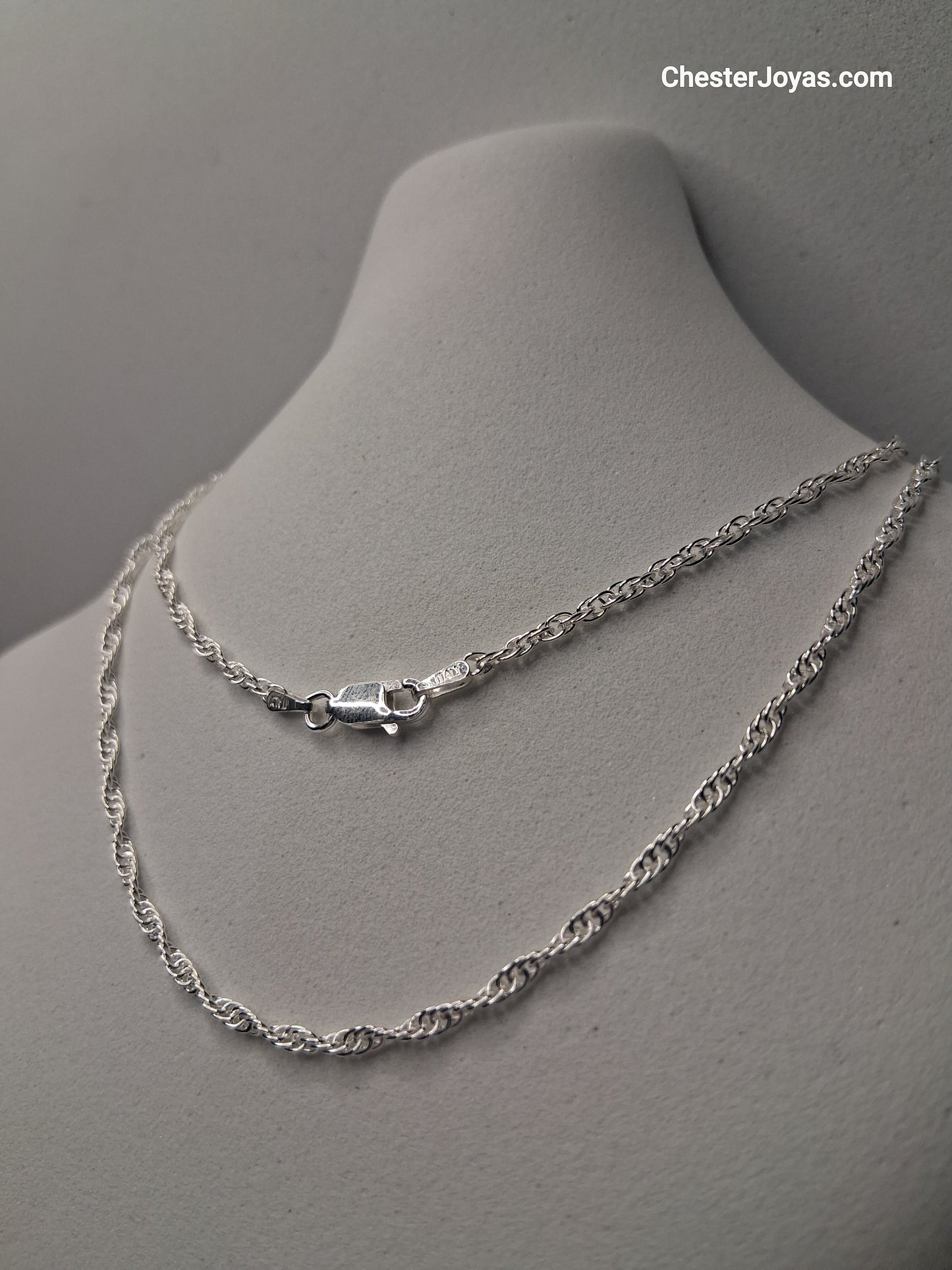 Collar - Cadena tourbillon x 50 cms - Plata925 - Unisex.