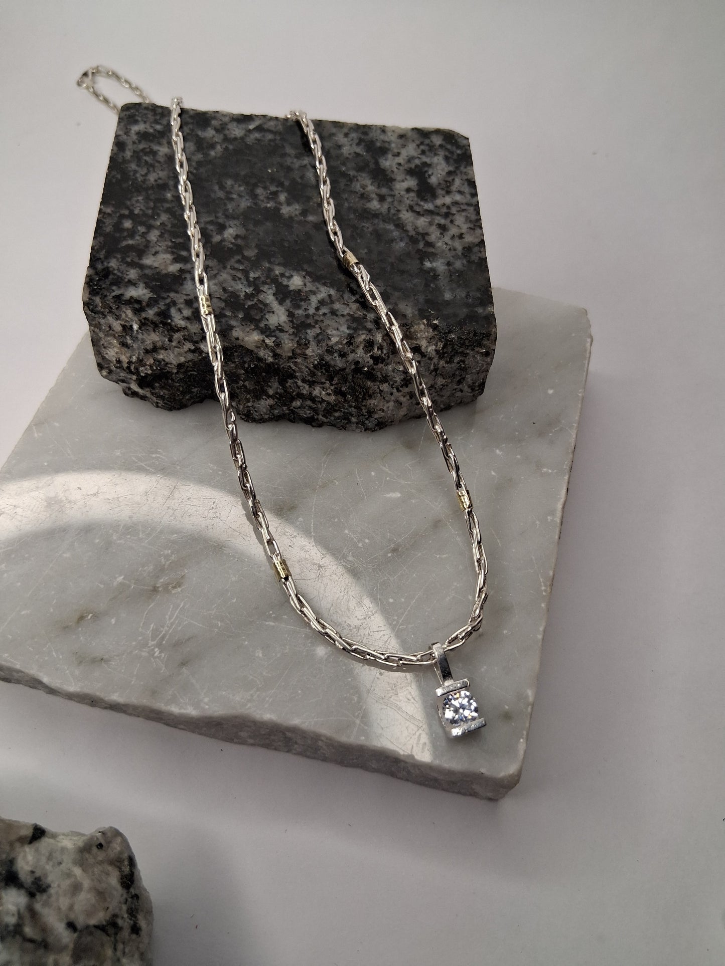Collar - Plata y Oro - x 50 cms - dije Diana Plata925 - Dama.
