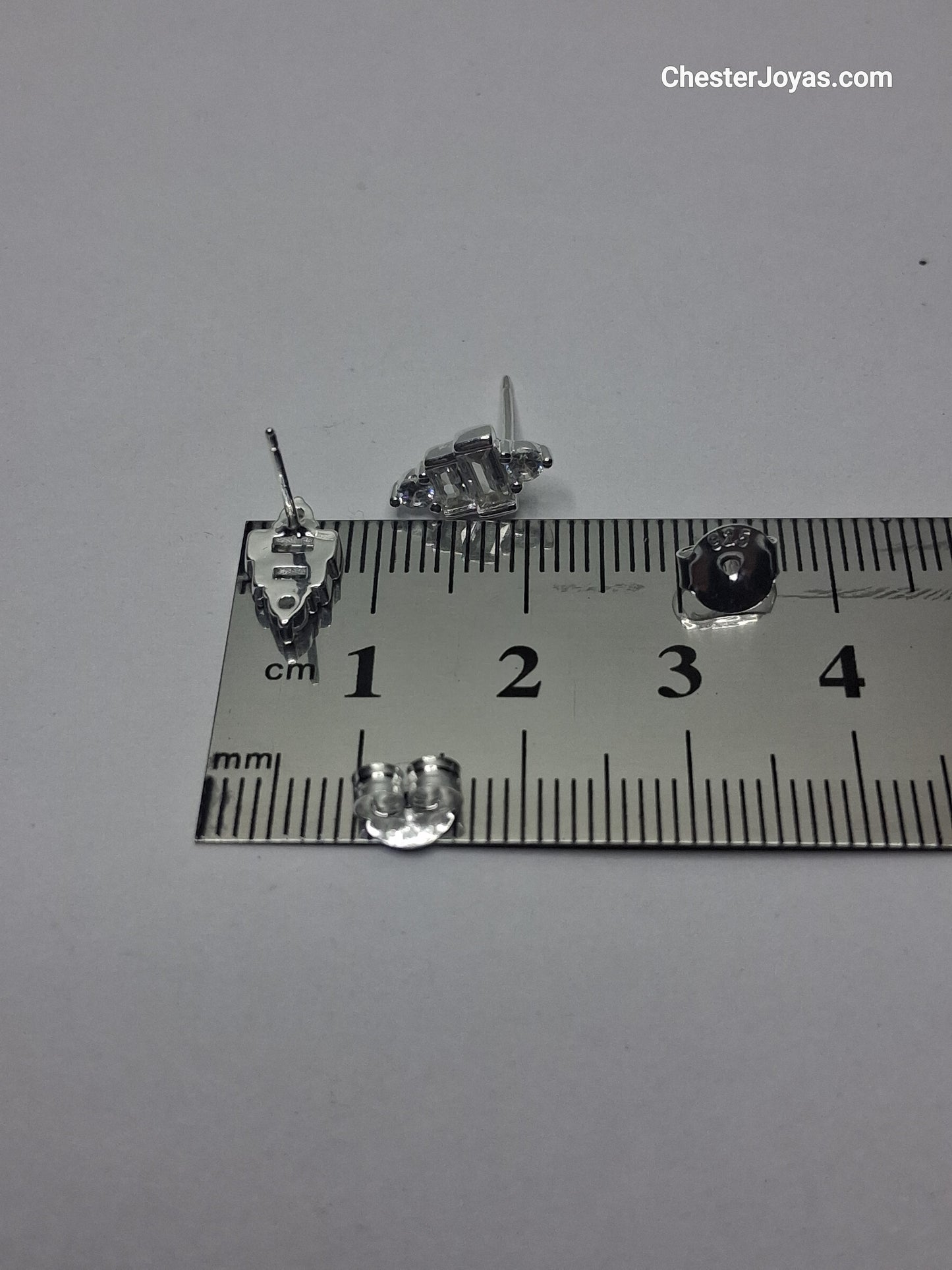 Aros - Pasantes AIMARA con Piedras Blancas - Plata925.