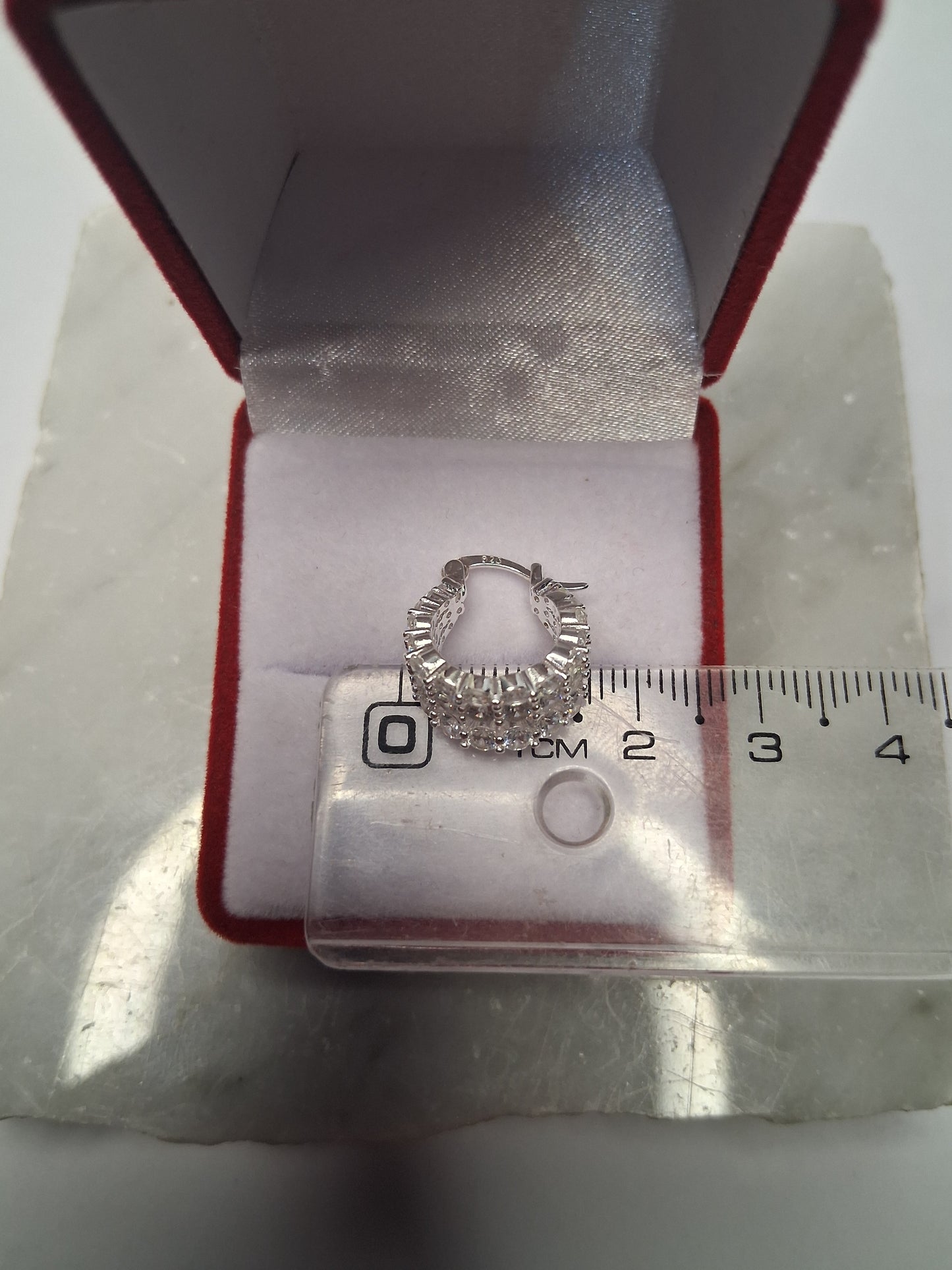 Aros - Argollas LULET con Piedras - 16 mm - Plata925 - Dama.