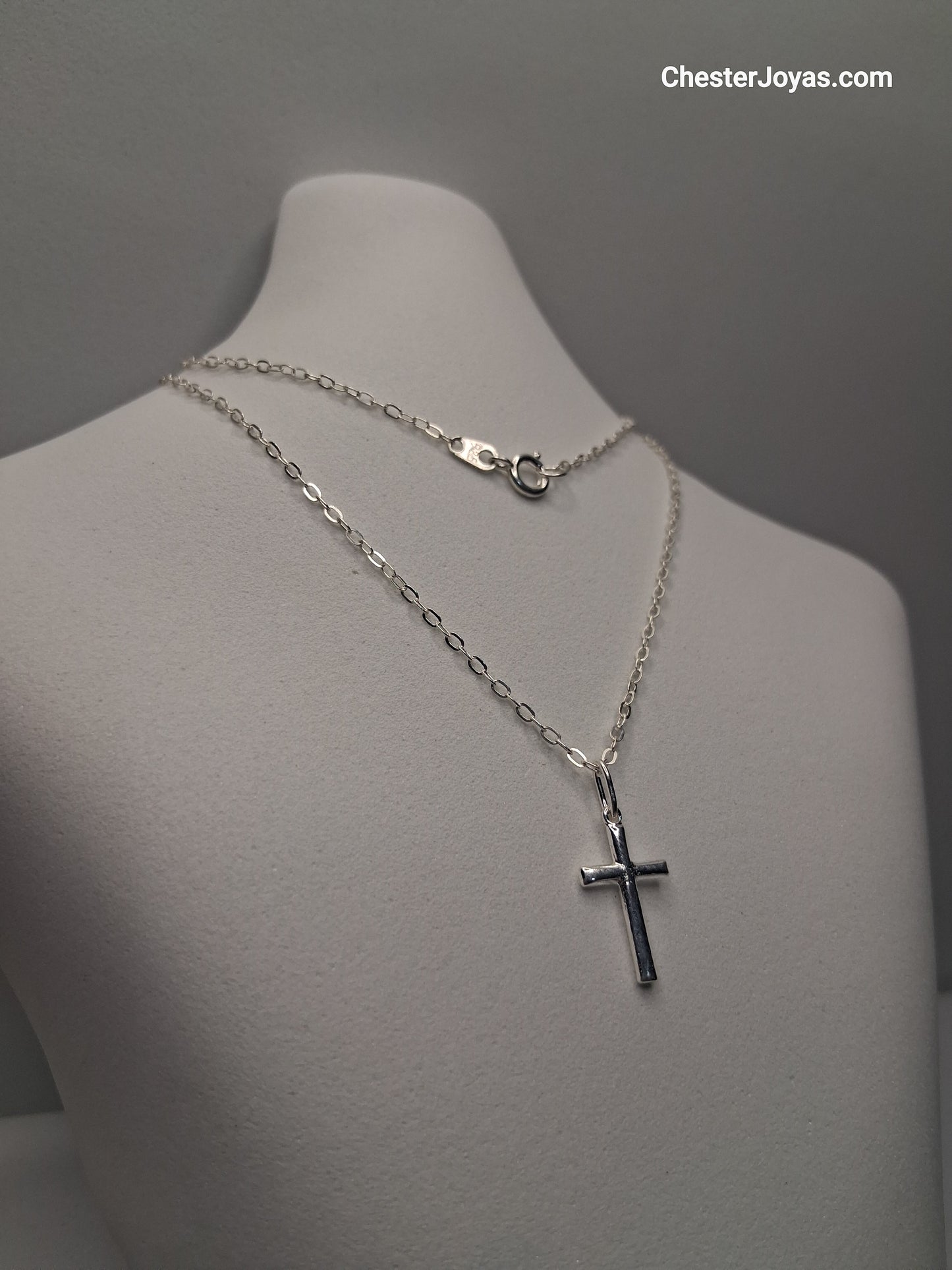 Collar - Mini Forcet x 50 cms - Cruz Chica - Plata925 - Caballero.