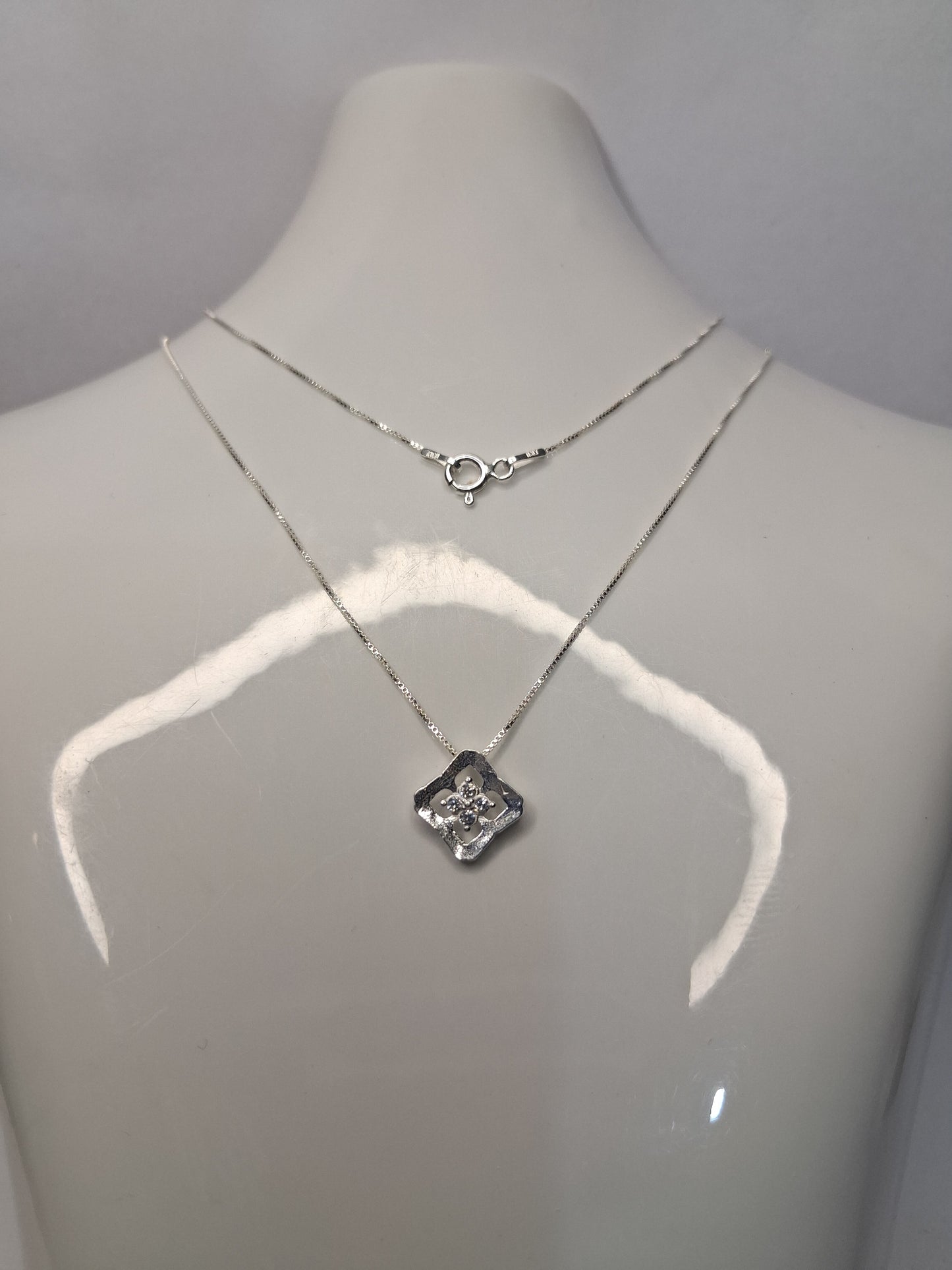Collar - CUBE c/ Piedras Blancas - Plata925 - Dama.