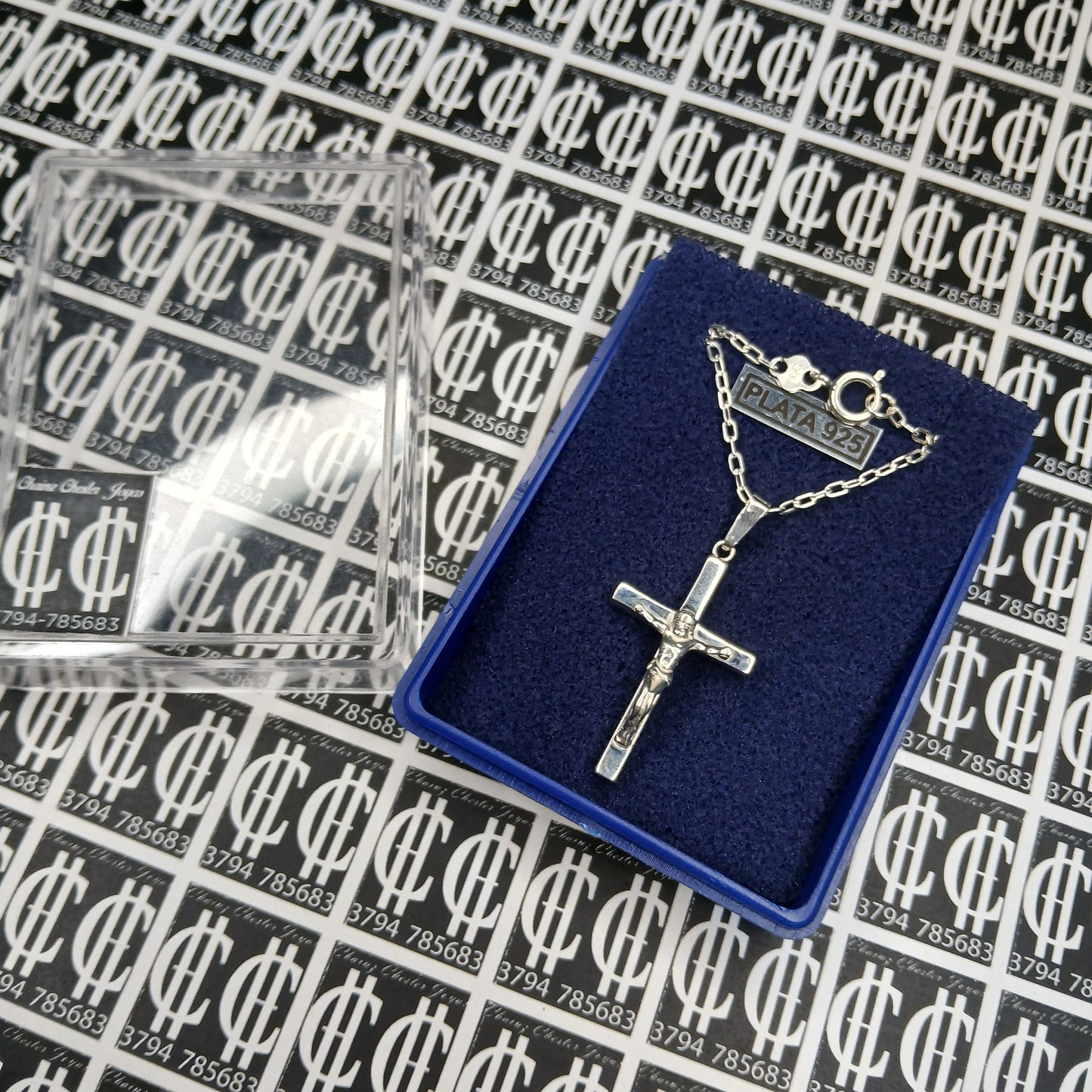 Collar - Mini Forcet x 60 cms - Cruz - Plata925 - Caballero.