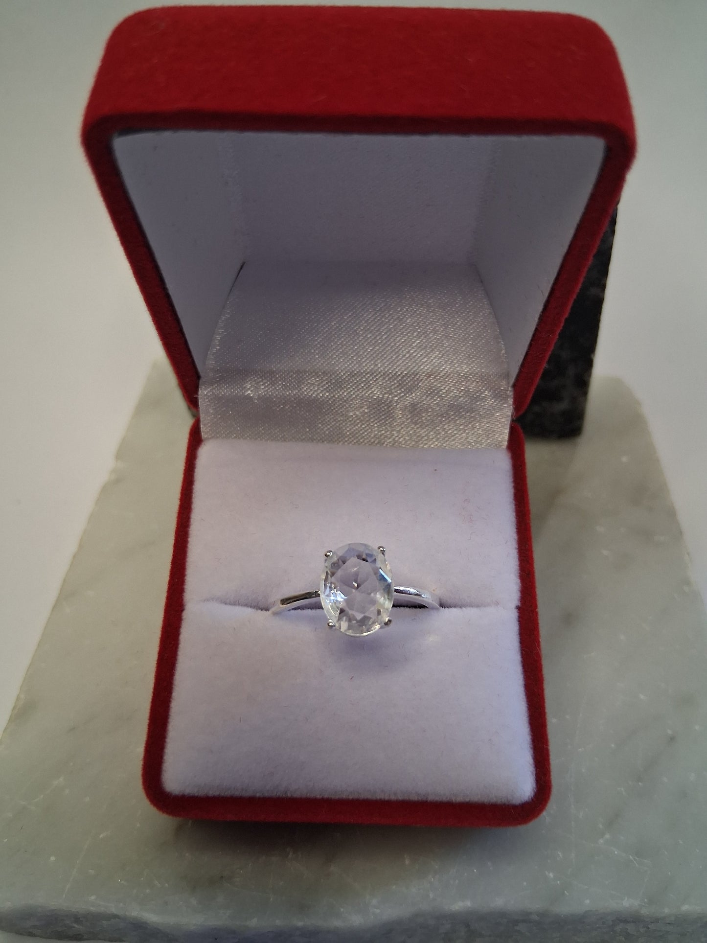 Anillo PIEDRA BLANCA - Medida 18 - Plata925 - Dama.