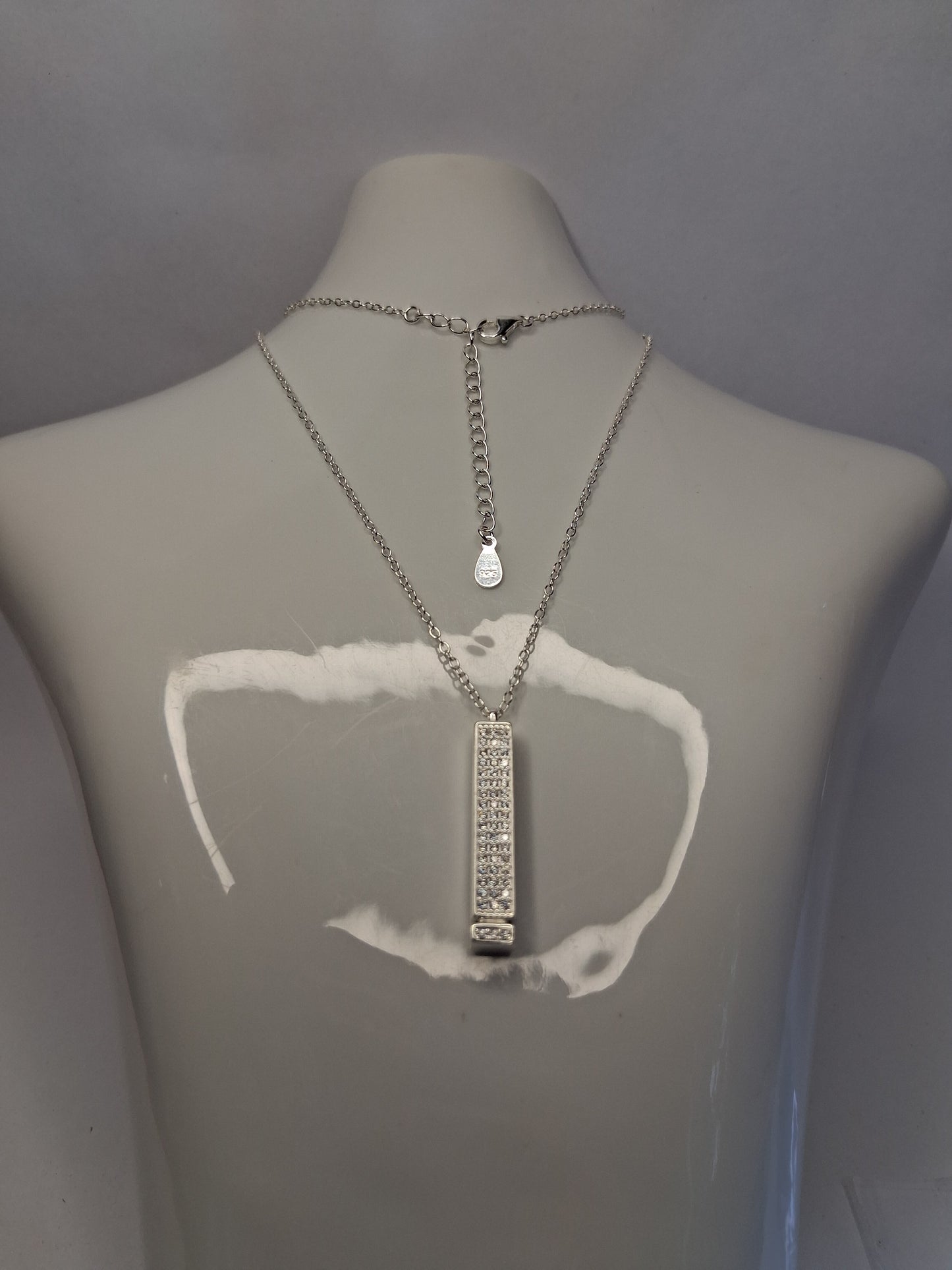 Collar - Colgante retráctil Tipo Cajon Dos Piesas (Regulable) - Plata925 - Dama.