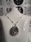 Collar - Cadena con Bolitas x 50 cm - Flor (Plata Inflada) - Plata925.