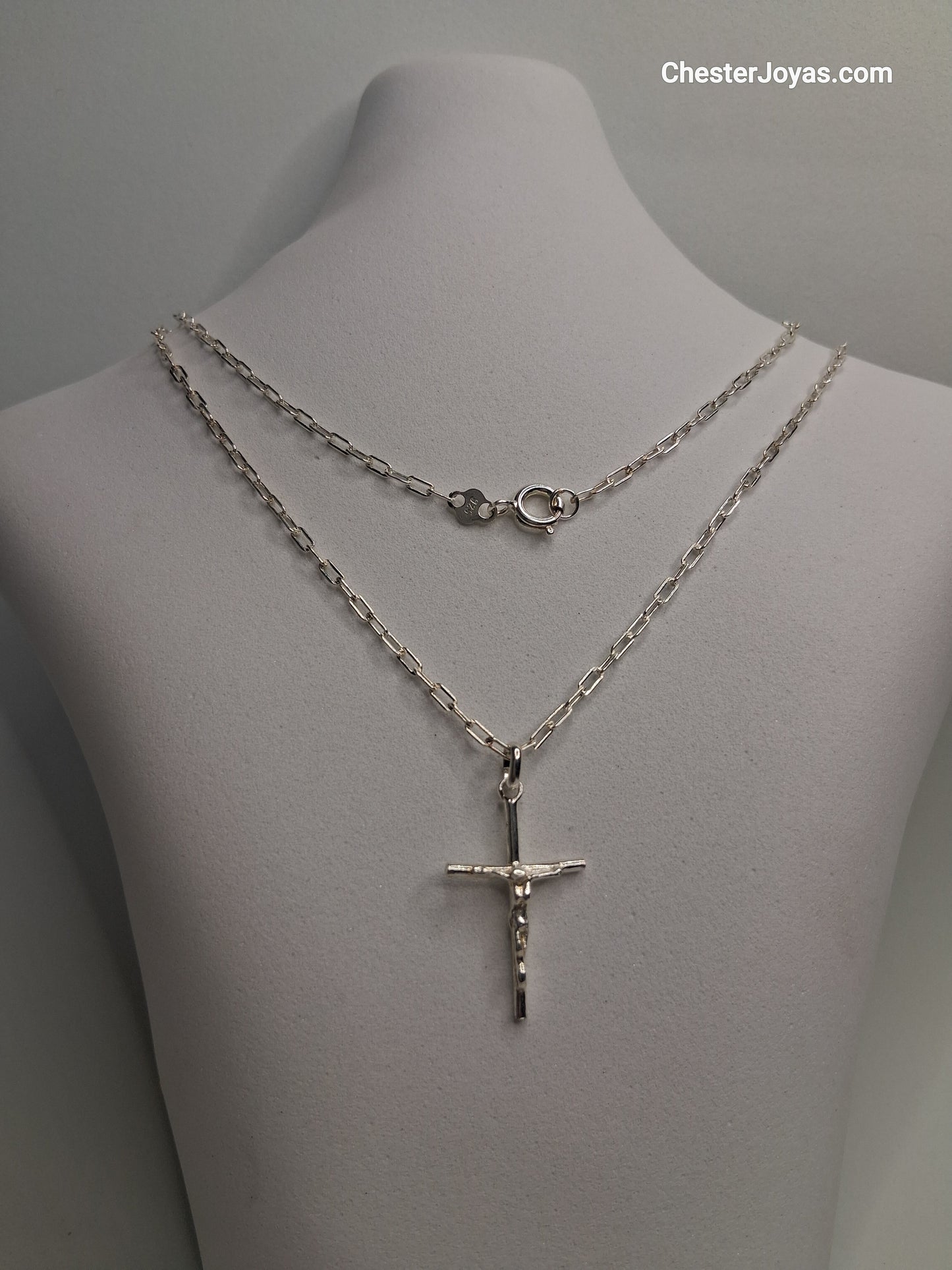 Collar - Forcet Mini x 60 cms - Cruz - Plata925 - Caballero.