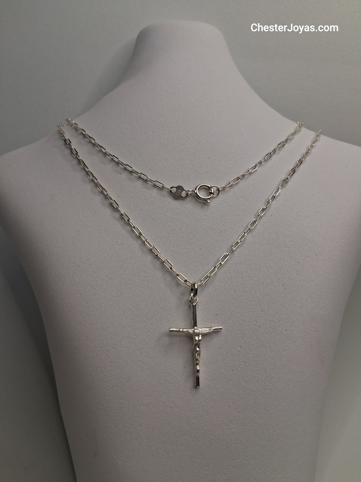 Collar - Forcet Mini x 60 cms - Cruz - Plata925 - Caballero.