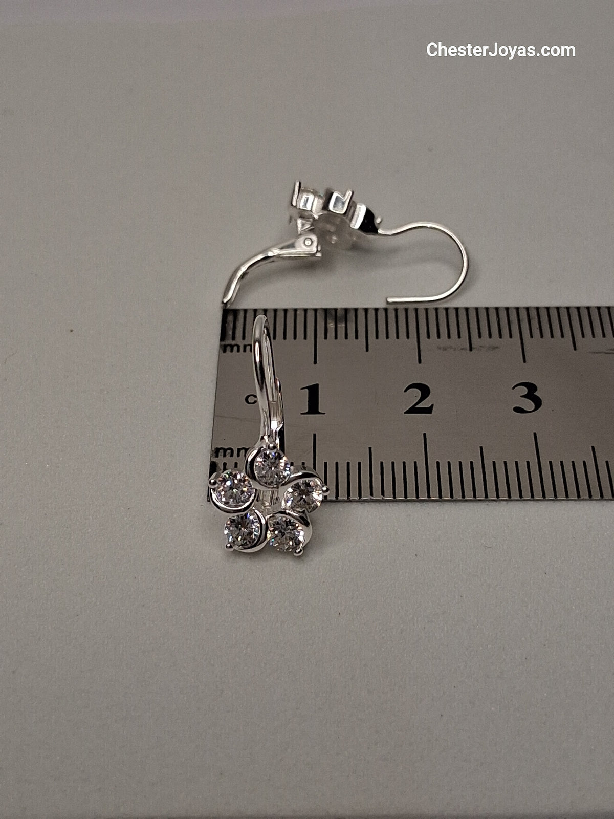 Aros - Brisura Flor Blanco - Plata925 - Dama