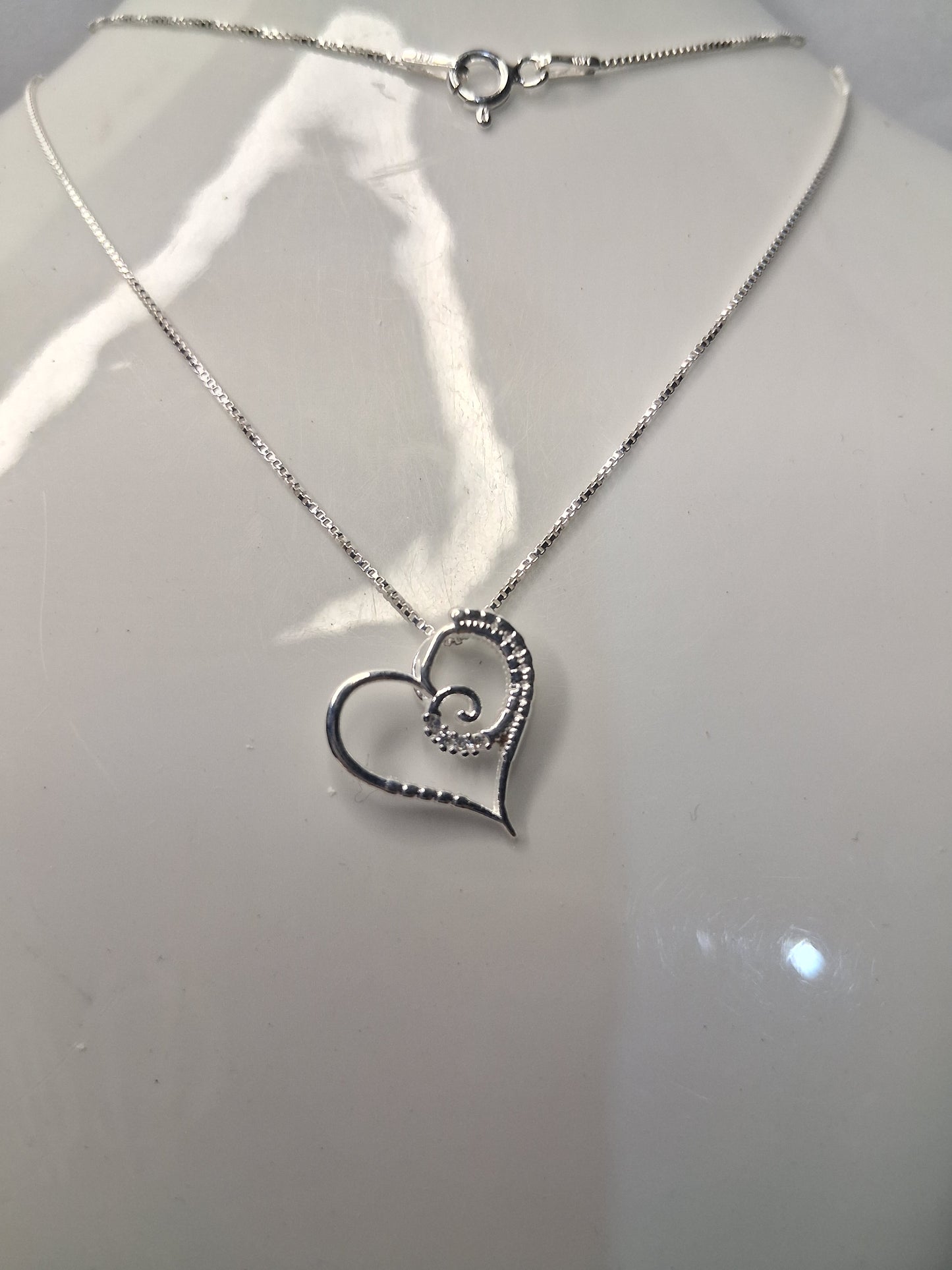 Collar - Corazón Cadena veneciana - Plata925 - Dama.