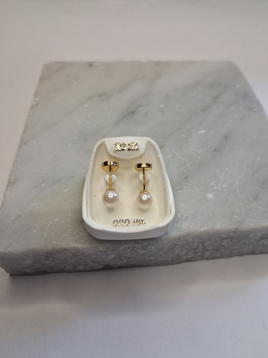 Aros - Abridores Perla 5 mm - Oro 18Kts