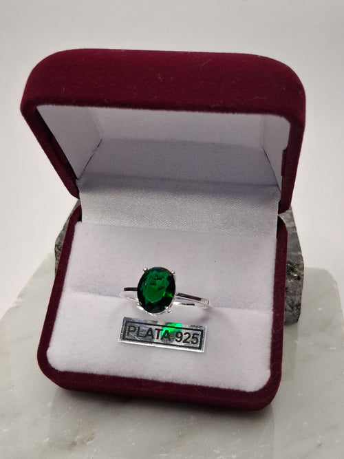 Anillo ESMERALDA - Medida 20 - Plata925 - Dama.