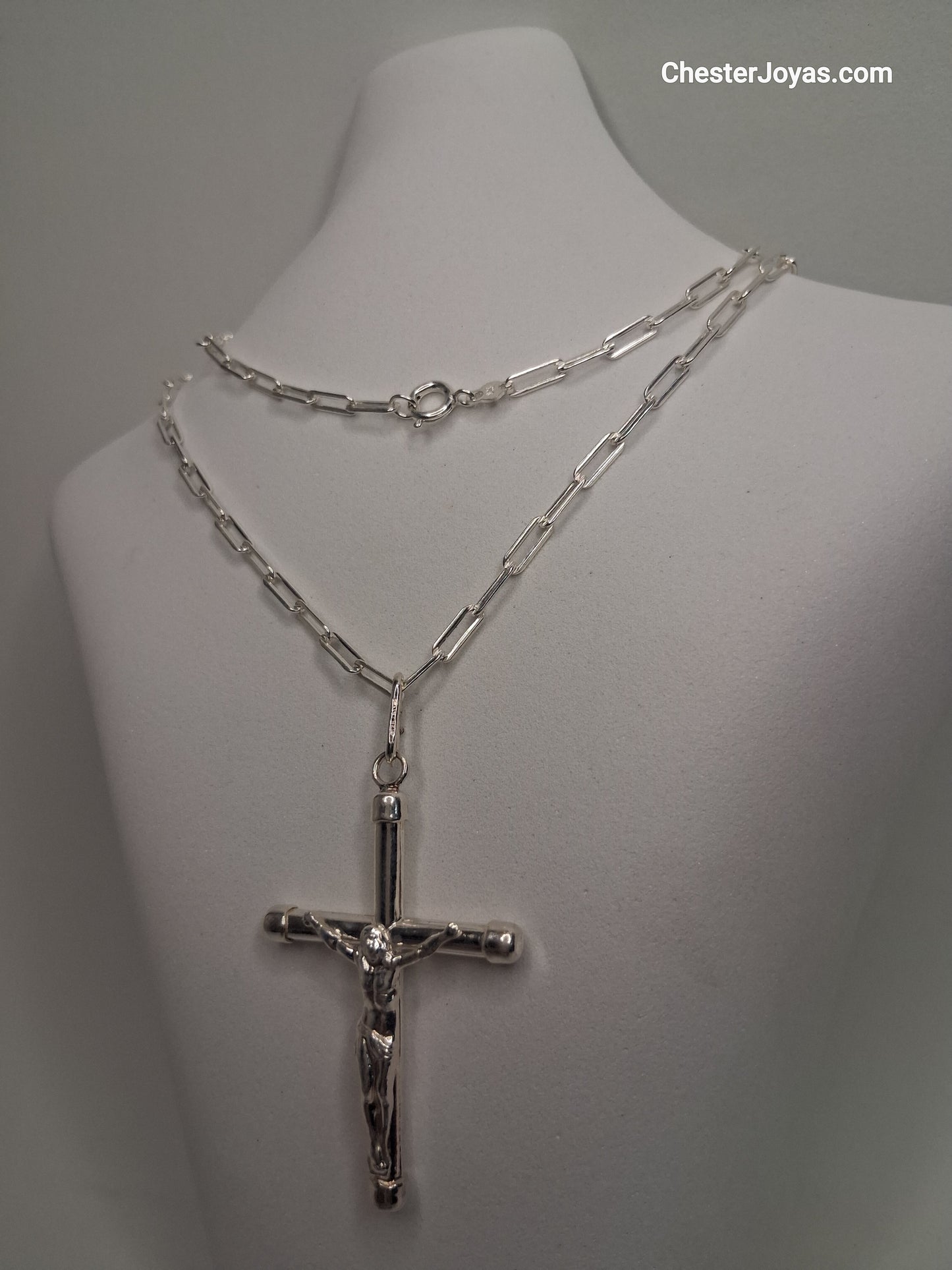 Collar - Forcet FL-80 x 60 cms - Cruz Grande - Plata925 - Caballero.