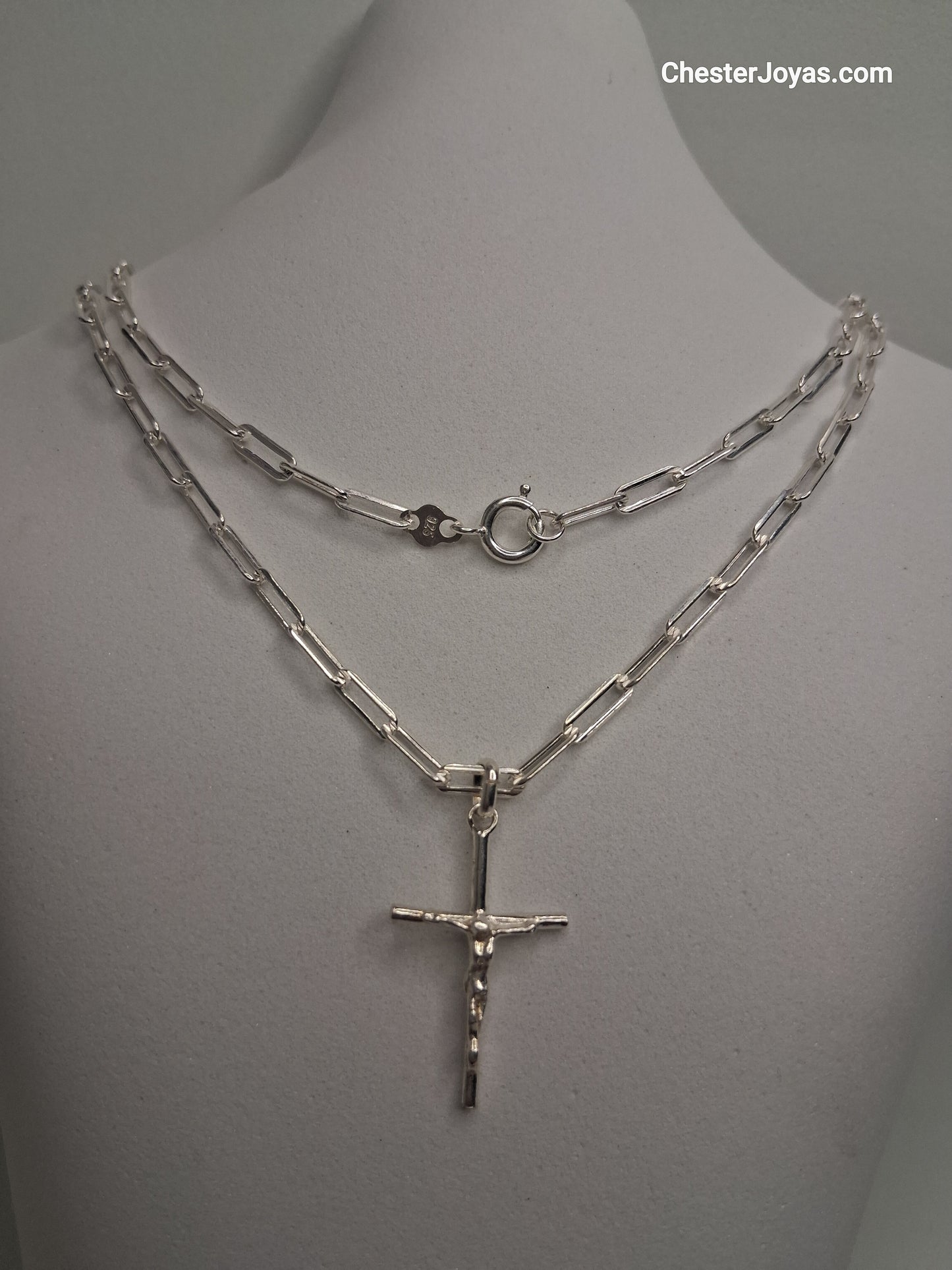 Collar - Forcet FL-80 x 60 cms - Cruz  - Plata925 - Caballero.
