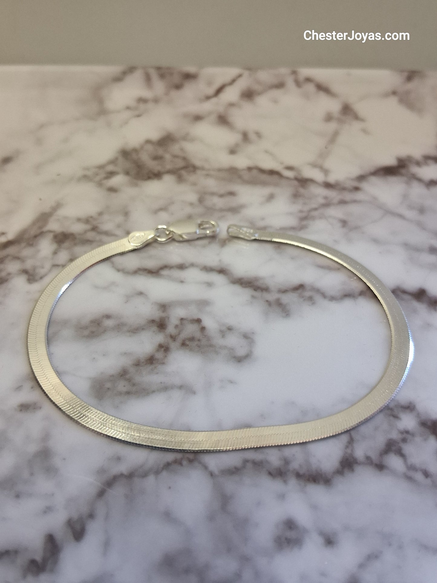 Pulsera - Pulsera chata 18,5 cm - Plata 925 – Dama.