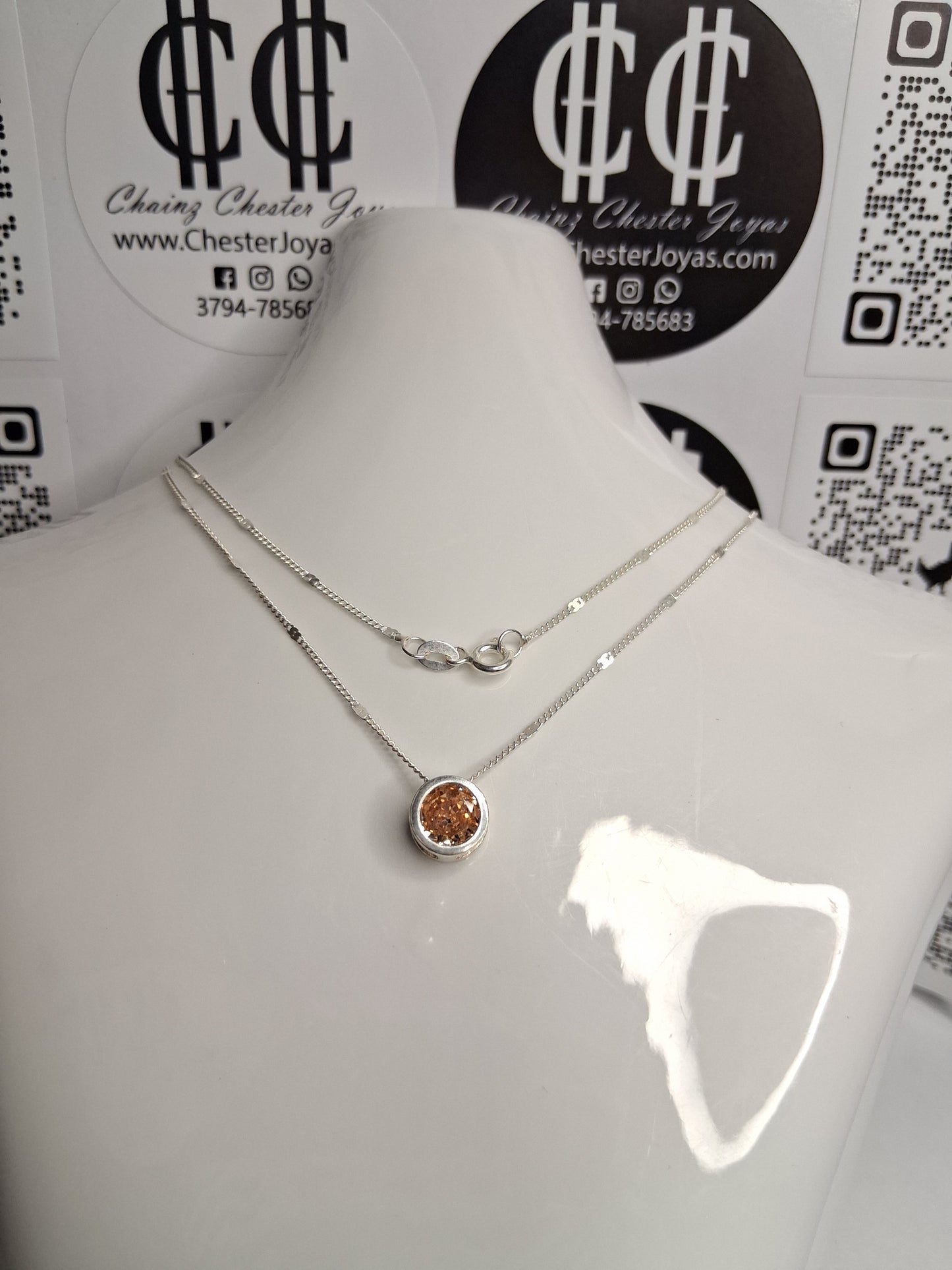 Collar - Susano 7mm (Ámbar) - Plata925 - Dama.