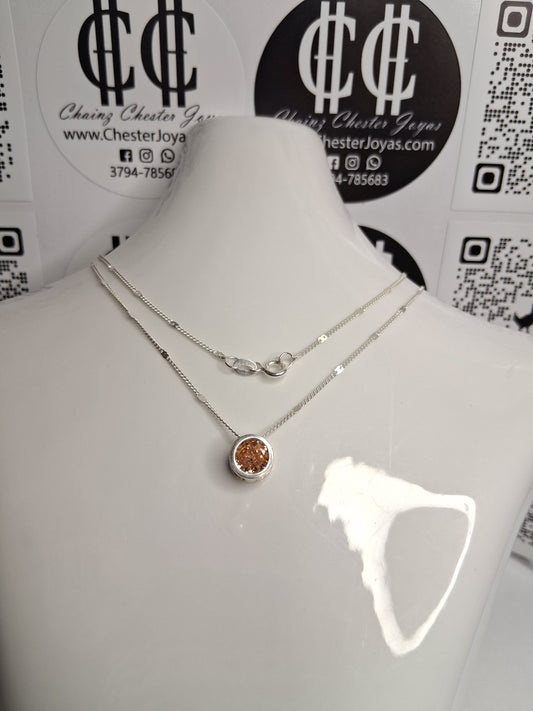 Collar - Susano 7mm (Ámbar) - Plata925 - Dama.