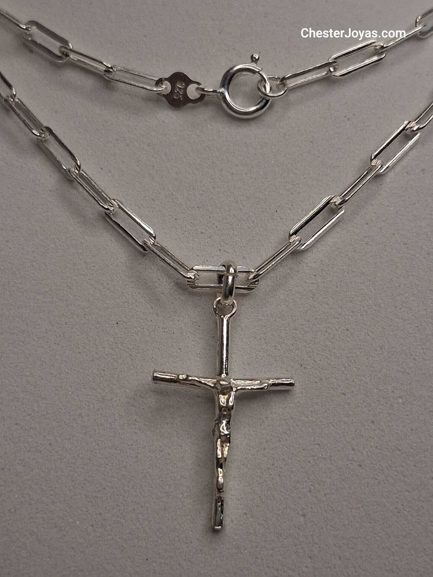 Collar - Forcet FL-80 x 60 cms - Cruz  - Plata925 - Caballero.