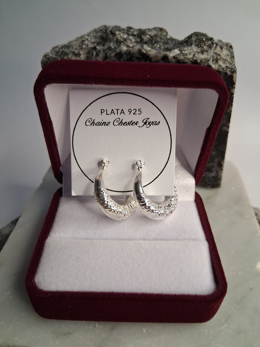 Aros - Argollas Inflados - 20 mm - Plata925.
