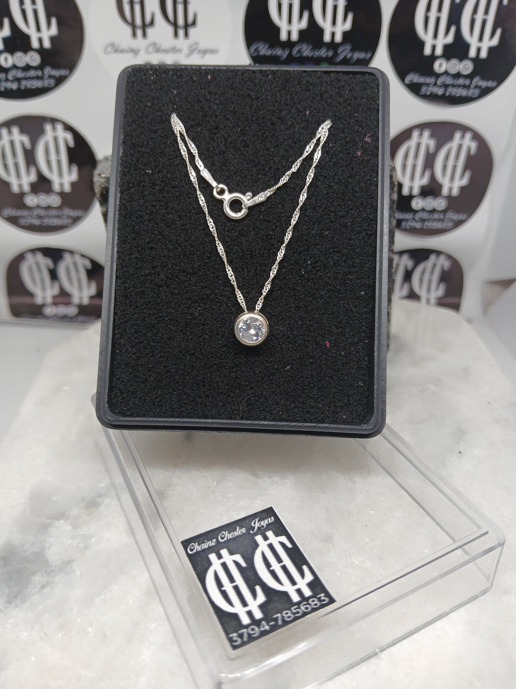 Collar Susano 7mm Plata 925 con Cristal - Dama