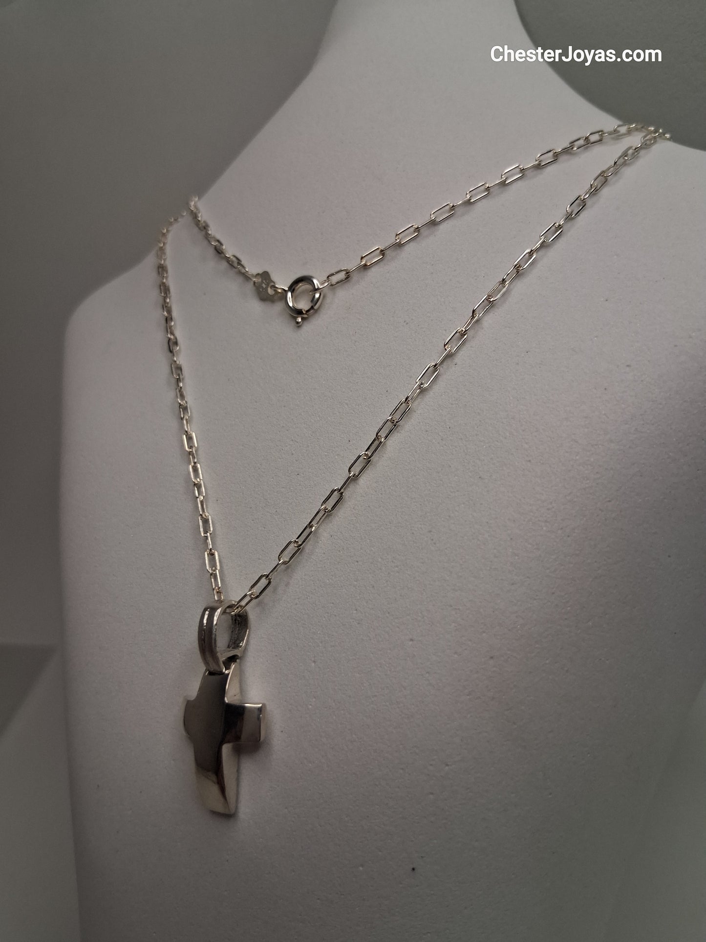 Collar - Forcet Mini x 60 cms - Cruz Bombe - Plata925 - Caballero.