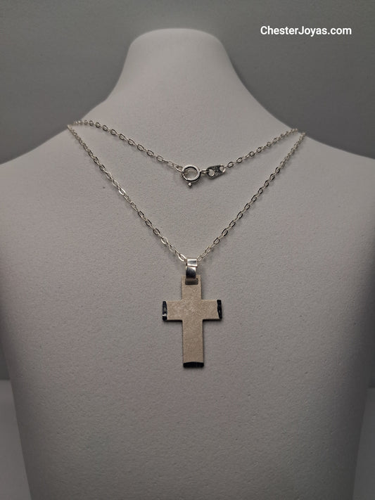 Collar - Mini Forcet x 50 cms - Cruz Chata - Plata925 - Caballero.