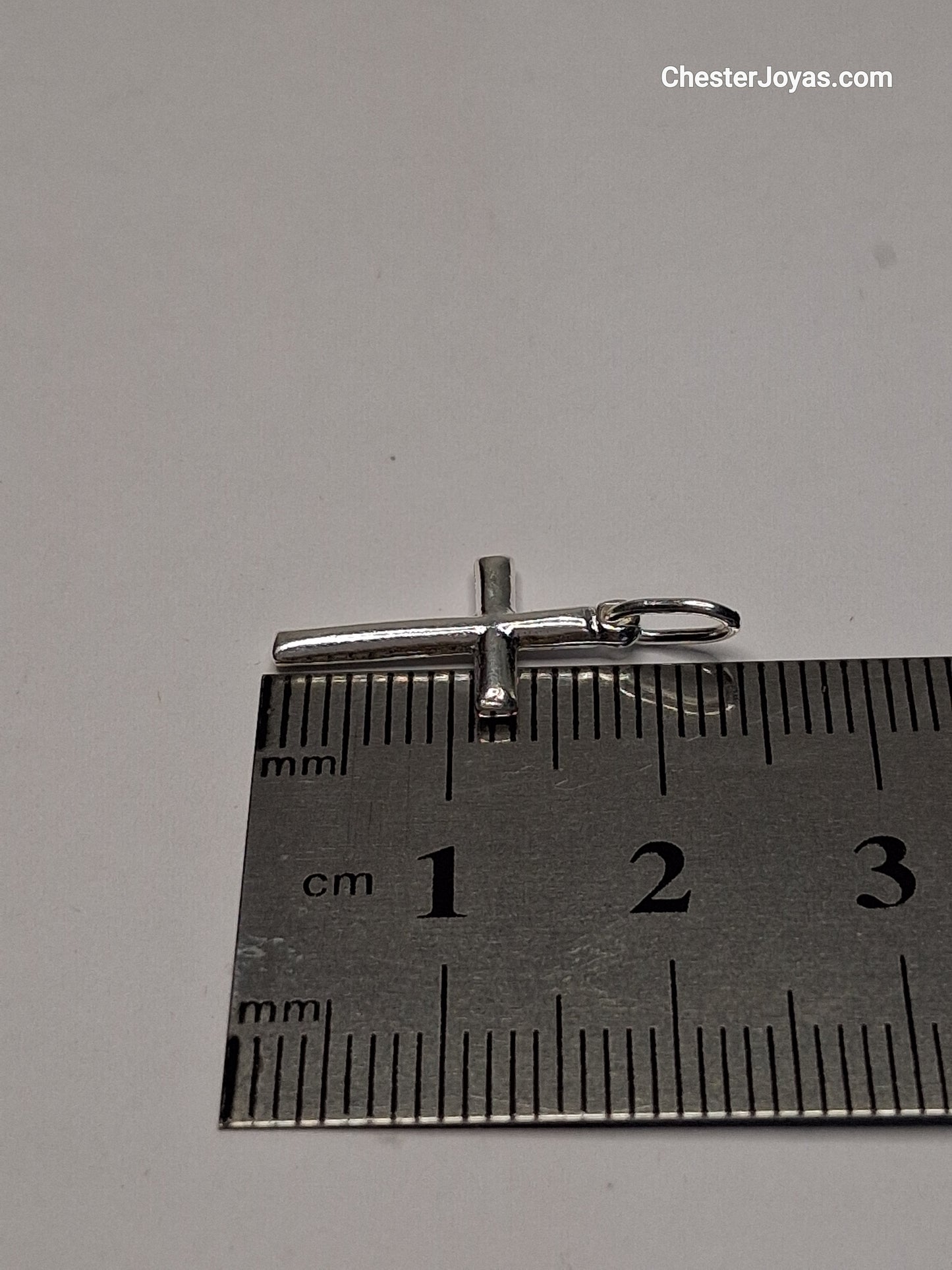 Collar - Cadena Diamantada x 60 cms - Cruz Chica - Plata925 - Caballero.