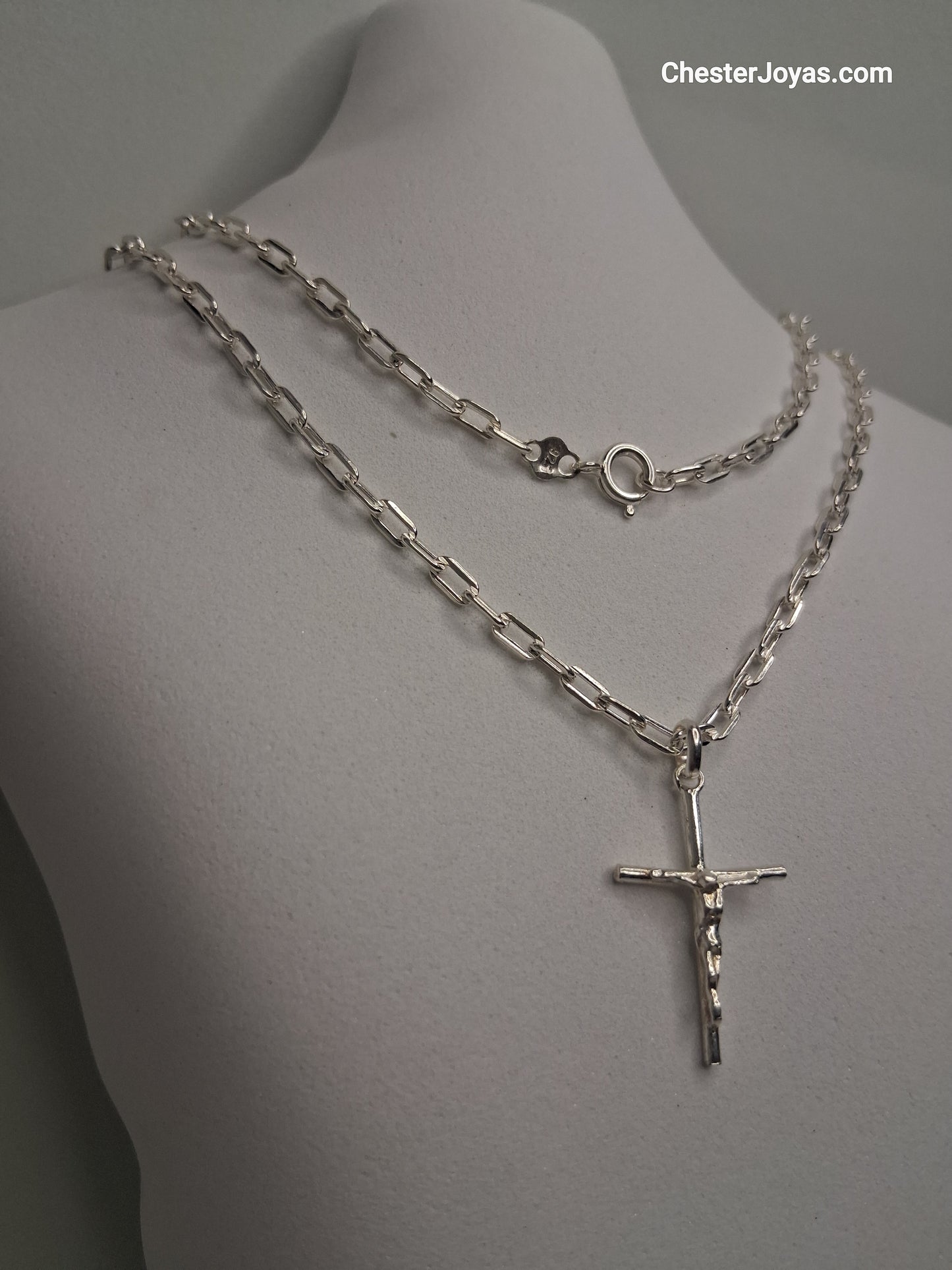 Collar - Forcet F-80 x 65 cms - Cruz - Plata925 - Caballero.