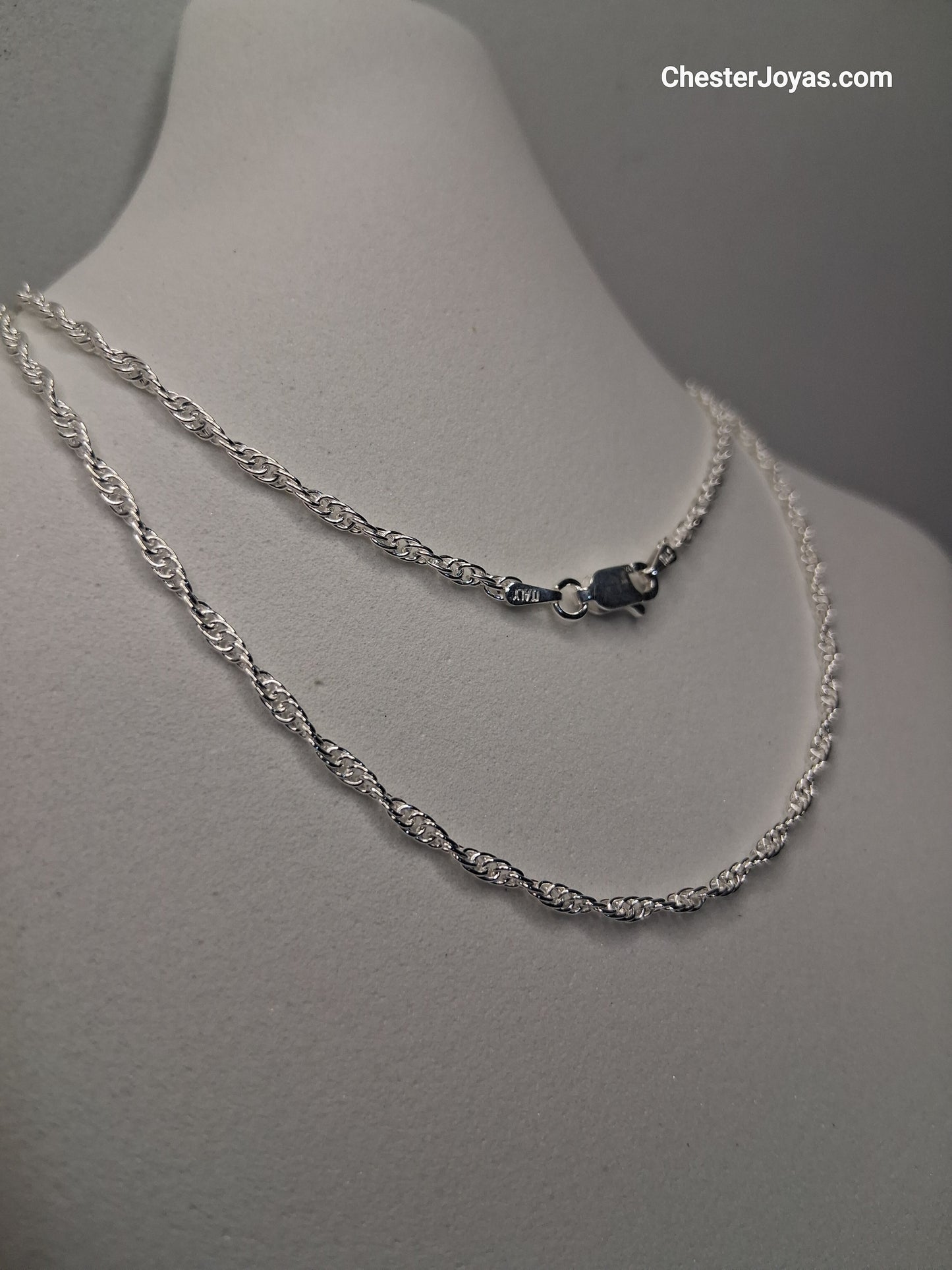 Collar - Cadena tourbillon x 50 cms - Plata925 - Unisex.